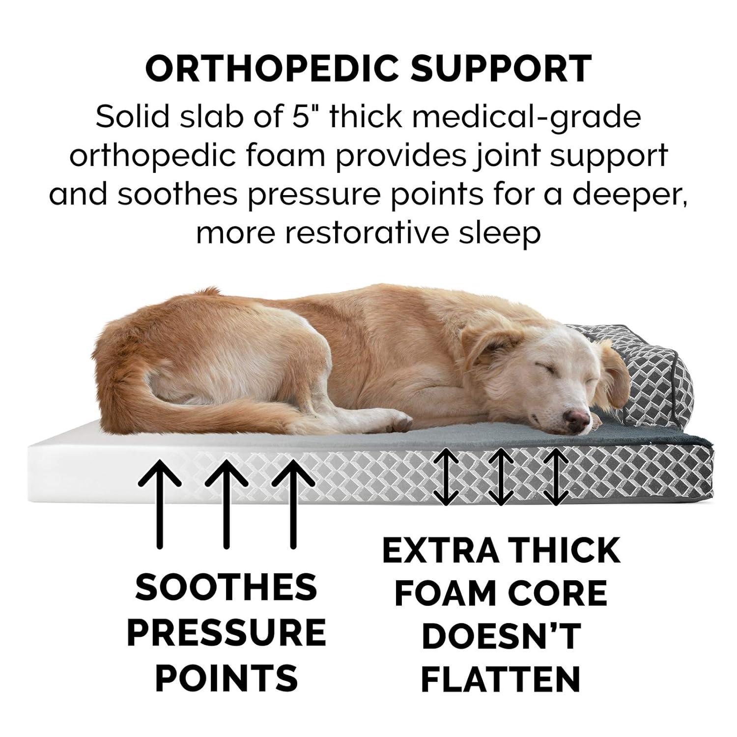 FurHaven Plush & Diamond Décor Comfy Couch Pet Bed