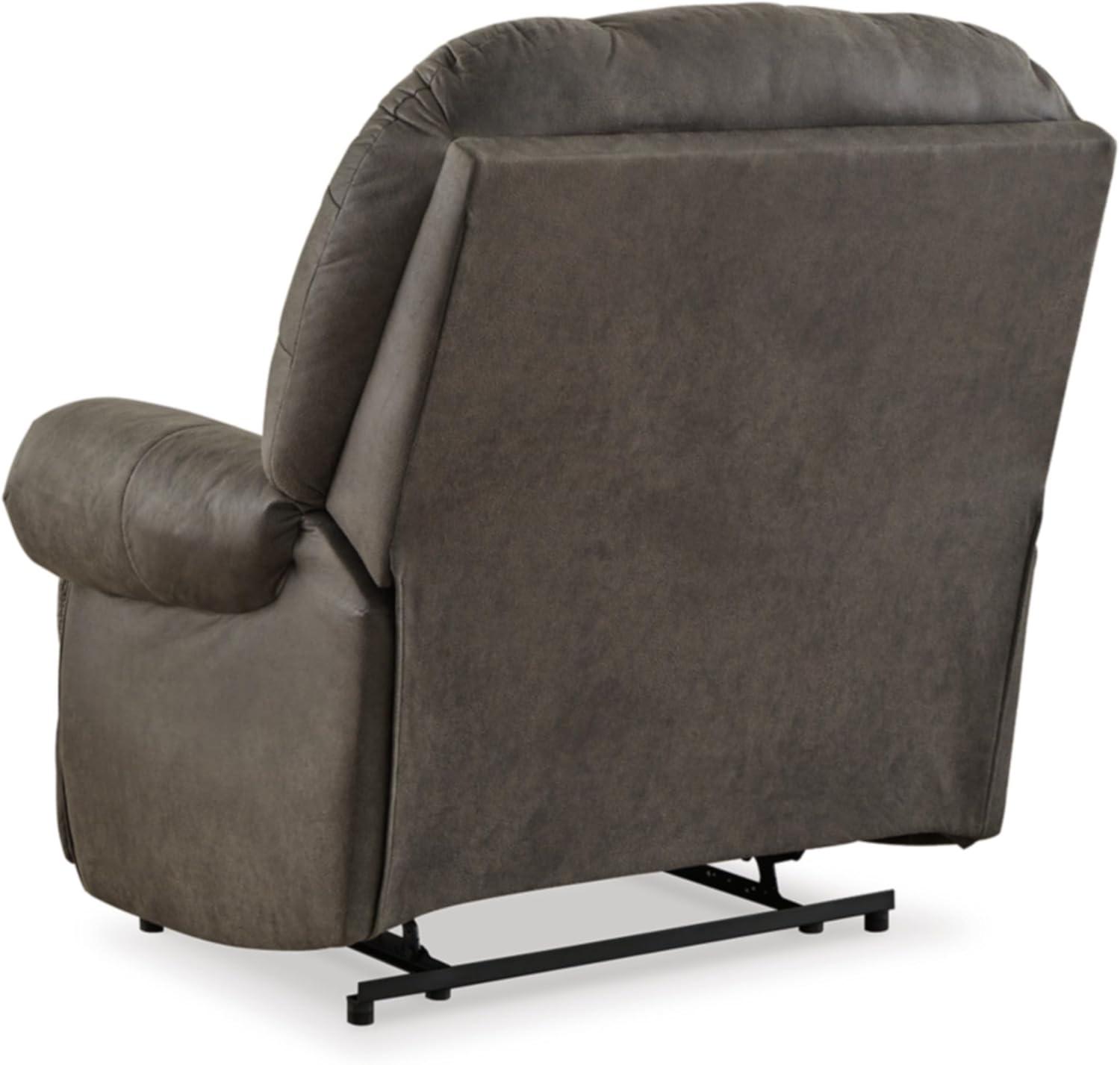 Brown Faux Leather Traditional Recliner with Manufactured Wood Frame