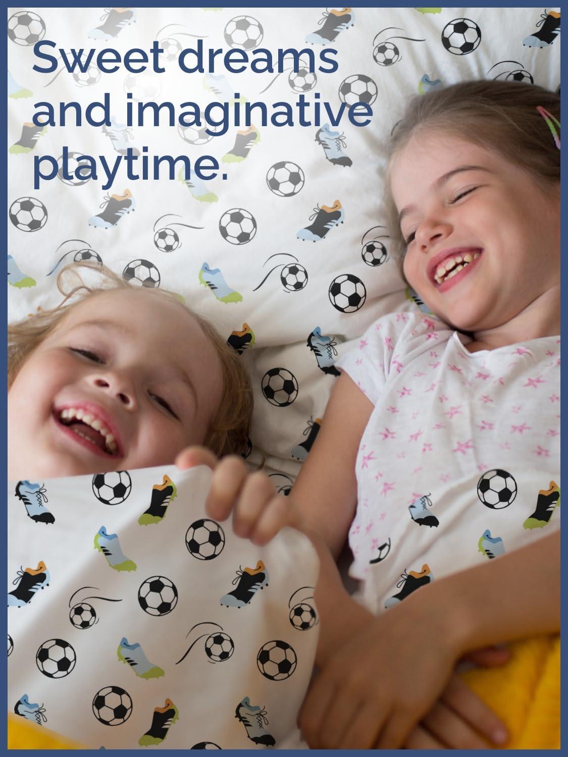 CGK Linens Kids 3 Piece Microfiber Sheet Set in Soccer, Size Twin