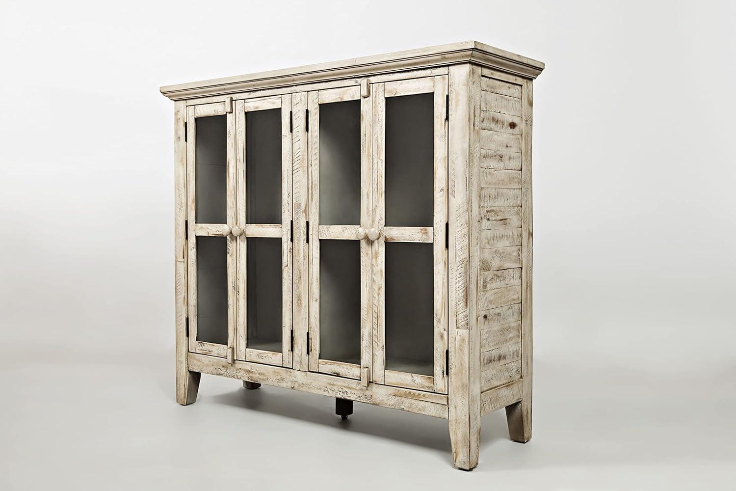 Jofran Rustic Shores 48" Coastal Distressed Acacia Four-Door Accent Cabinet