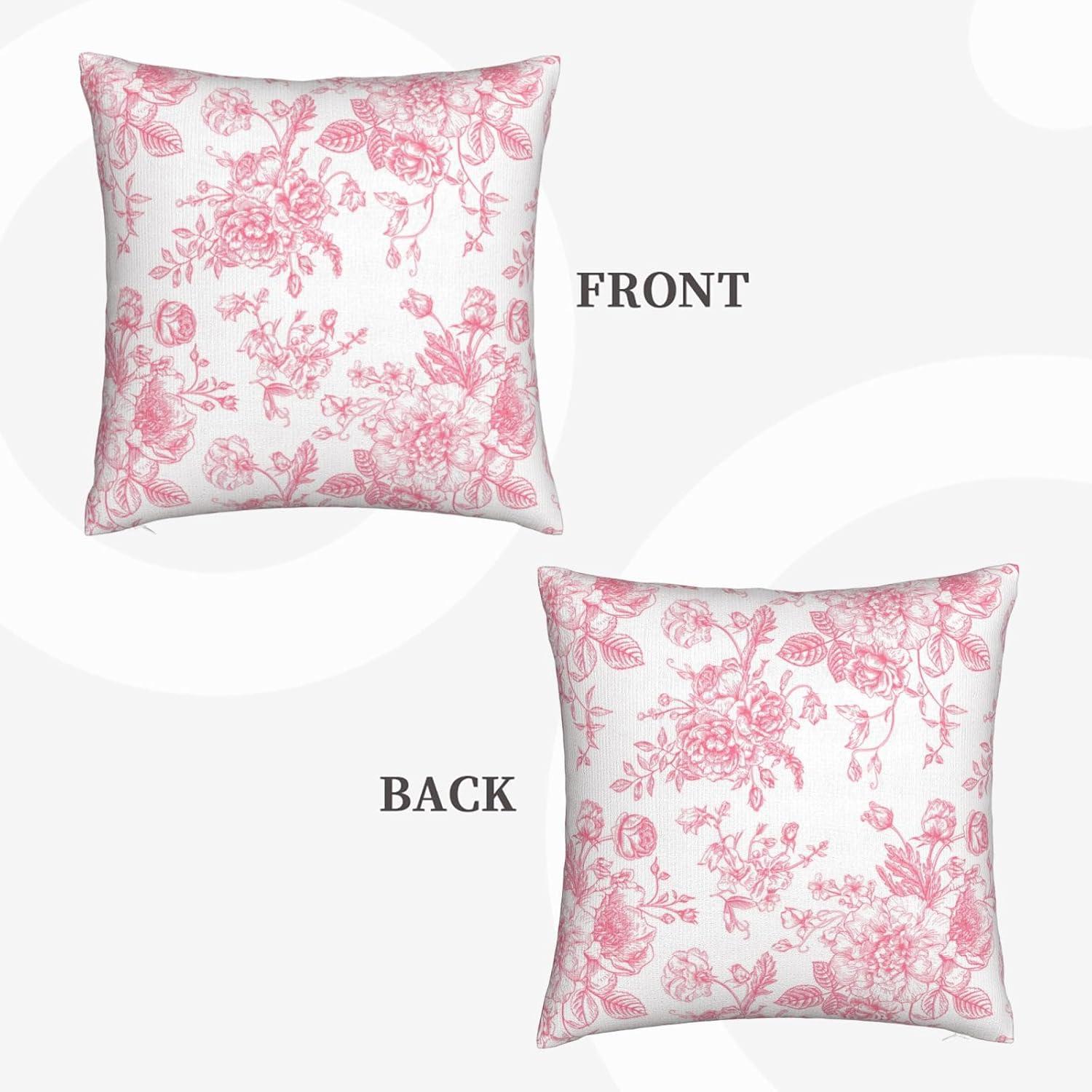 NEUTRALPOSTURE Floral Throw Pillow Covers 18X18 Inches Set Of 2, Decorative Vintage Chinoiserie Flower Pillow Case Farmhouse Cushion Covers For Sofa Bed Couch Living Room