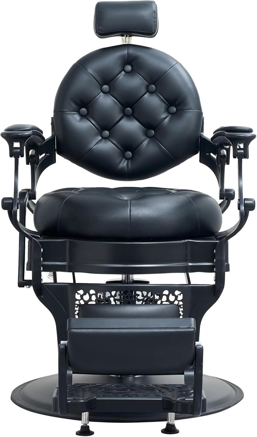 OmySalon Vintage Barber Chair All Purpose Heavy Duty, Hydraulic Recline Salon Beauty Styling Chair Retro, 360 Degree Swivel for Hair Stylist Tattoo