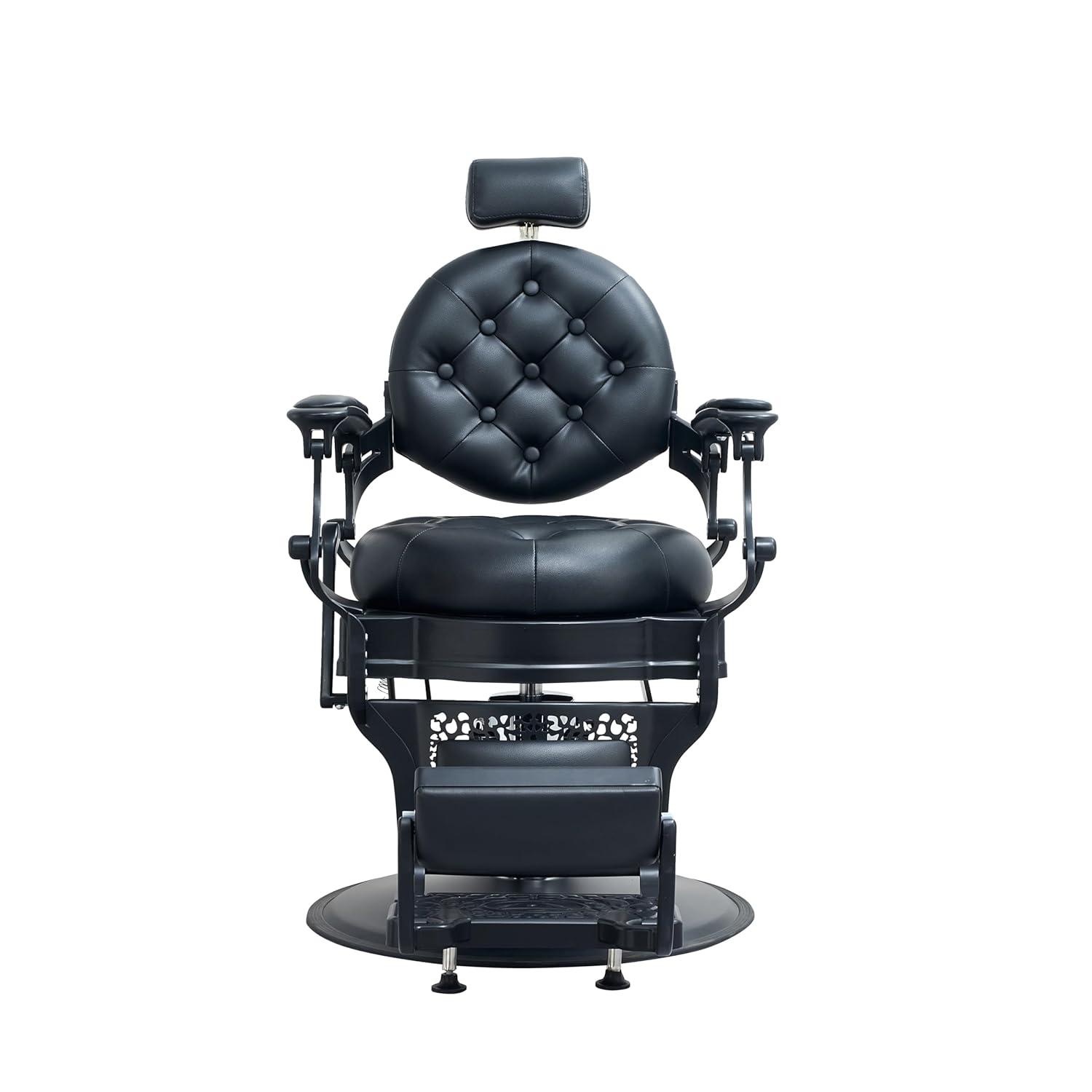 OmySalon Vintage Barber Chair All Purpose Heavy Duty, Hydraulic Recline Salon Beauty Styling Chair Retro, 360 Degree Swivel for Hair Stylist Tattoo