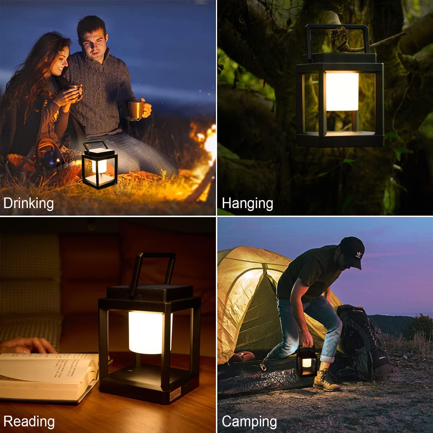 Factory Direct Wholesales NN Outdoor Table Lamp, LED Solar Outdoor Lantern, Portable Rechargeable Solar Lamp Waterproof, Touch Control Outdoor Lamps Cordless Lights Decorative For Patio Family Camp/ Reading/ Camping