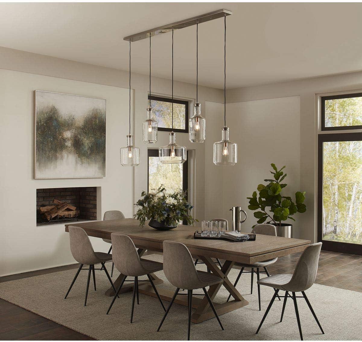 Latrobe Brushed Nickel Pendant with Clear Glass Shade