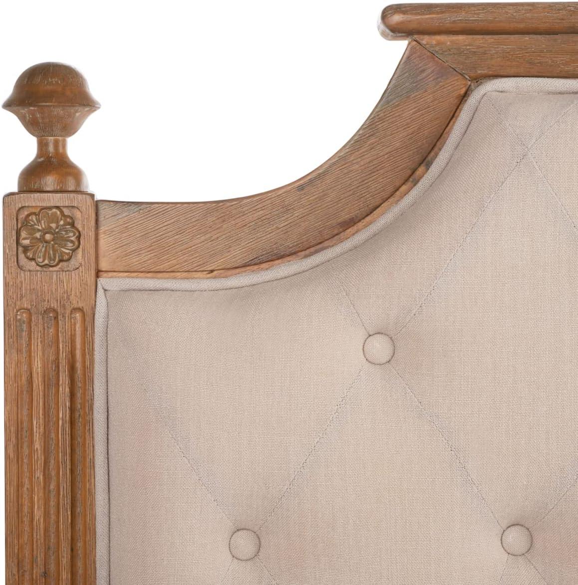 SAFAVIEH Rustic Wood Tufted Upholstered Headboard, Full, Beige Velvet