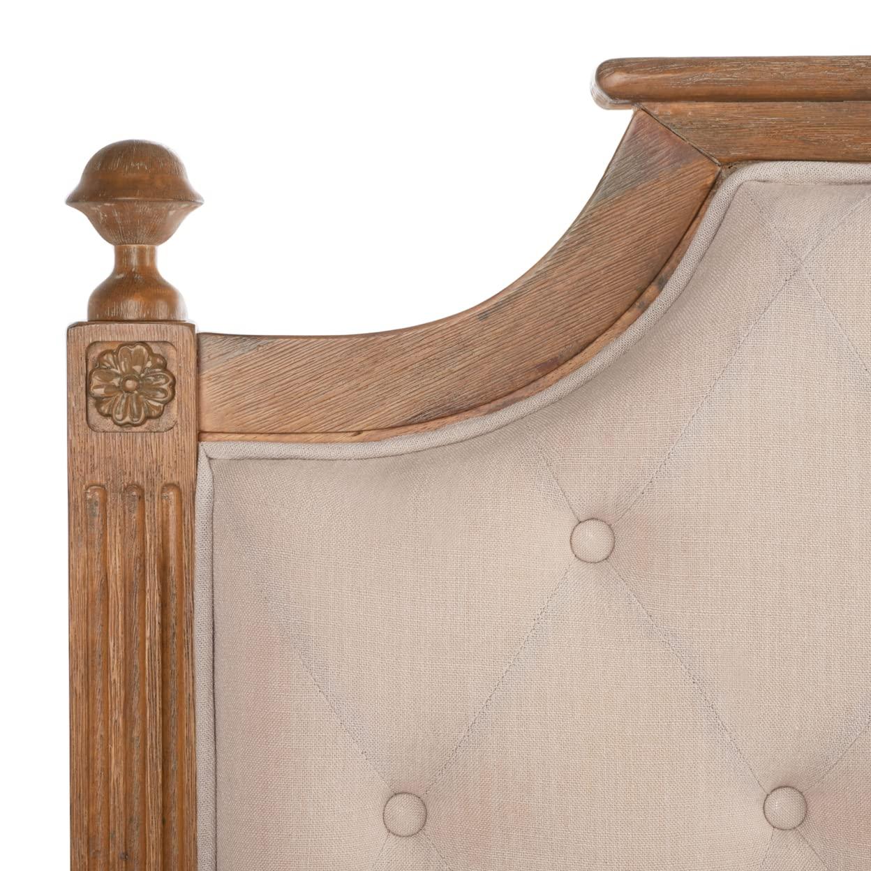 SAFAVIEH Rustic Wood Tufted Upholstered Headboard, Full, Beige Velvet