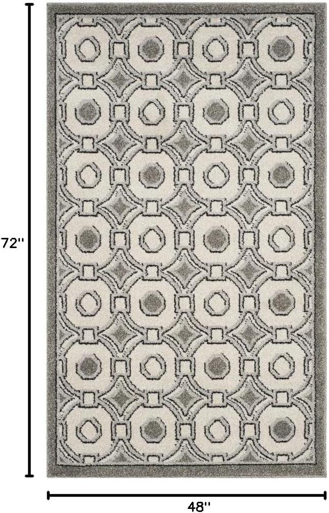 Amherst AMT431 Power Loomed Indoor Area Rug - Ivory/Grey - 4'x6' - Safavieh