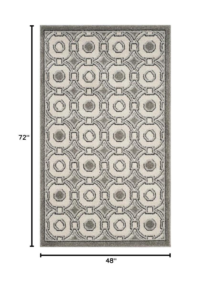 Amherst AMT431 Power Loomed Indoor Area Rug - Ivory/Grey - 4'x6' - Safavieh