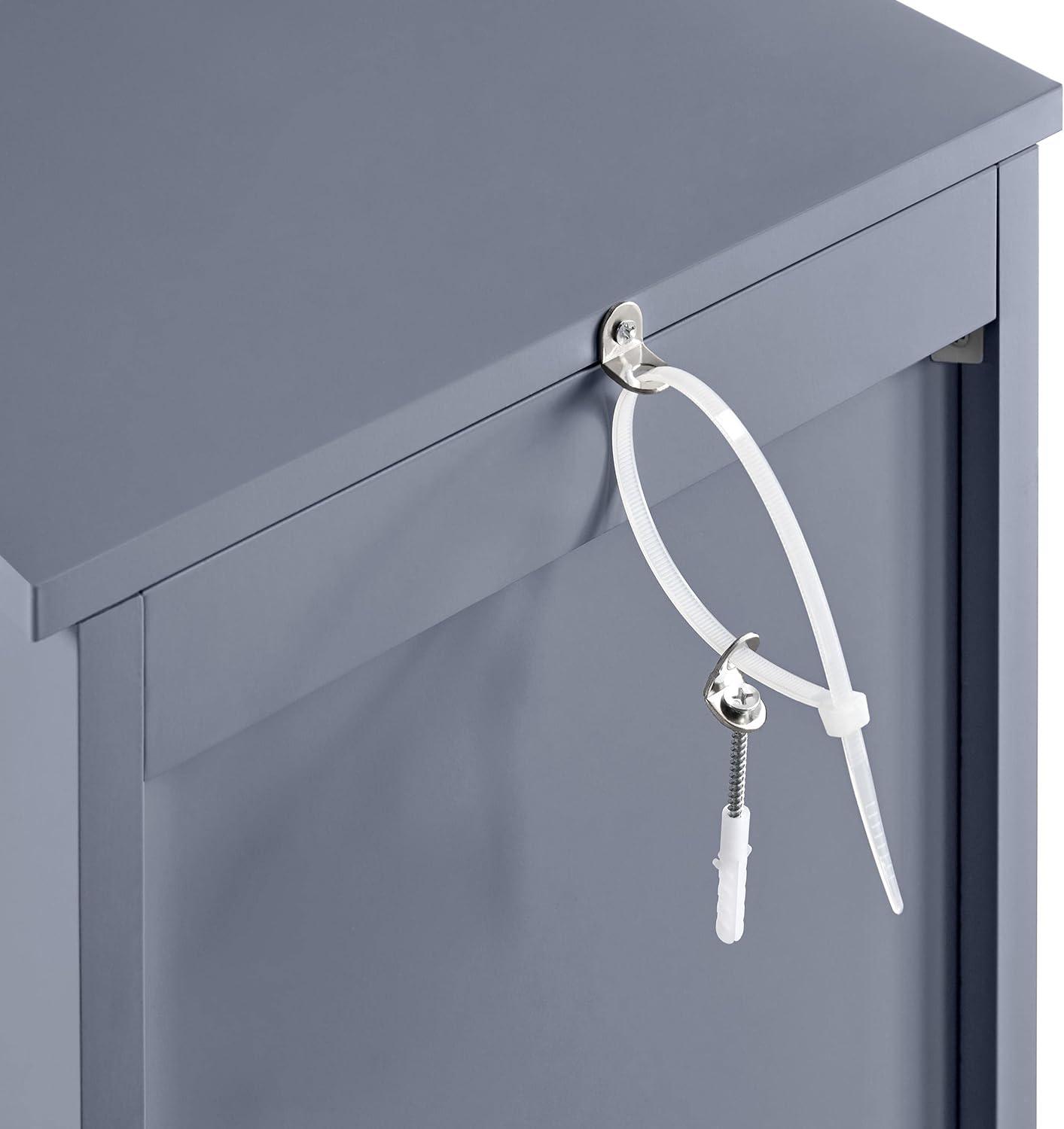 Yaheetech  Bathroom Floor Cabinet Slim Bath Cabinet with 4 Drawers Grey