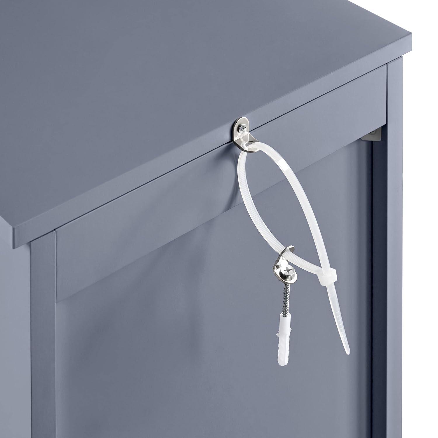 Yaheetech  Bathroom Floor Cabinet Slim Bath Cabinet with 4 Drawers Grey