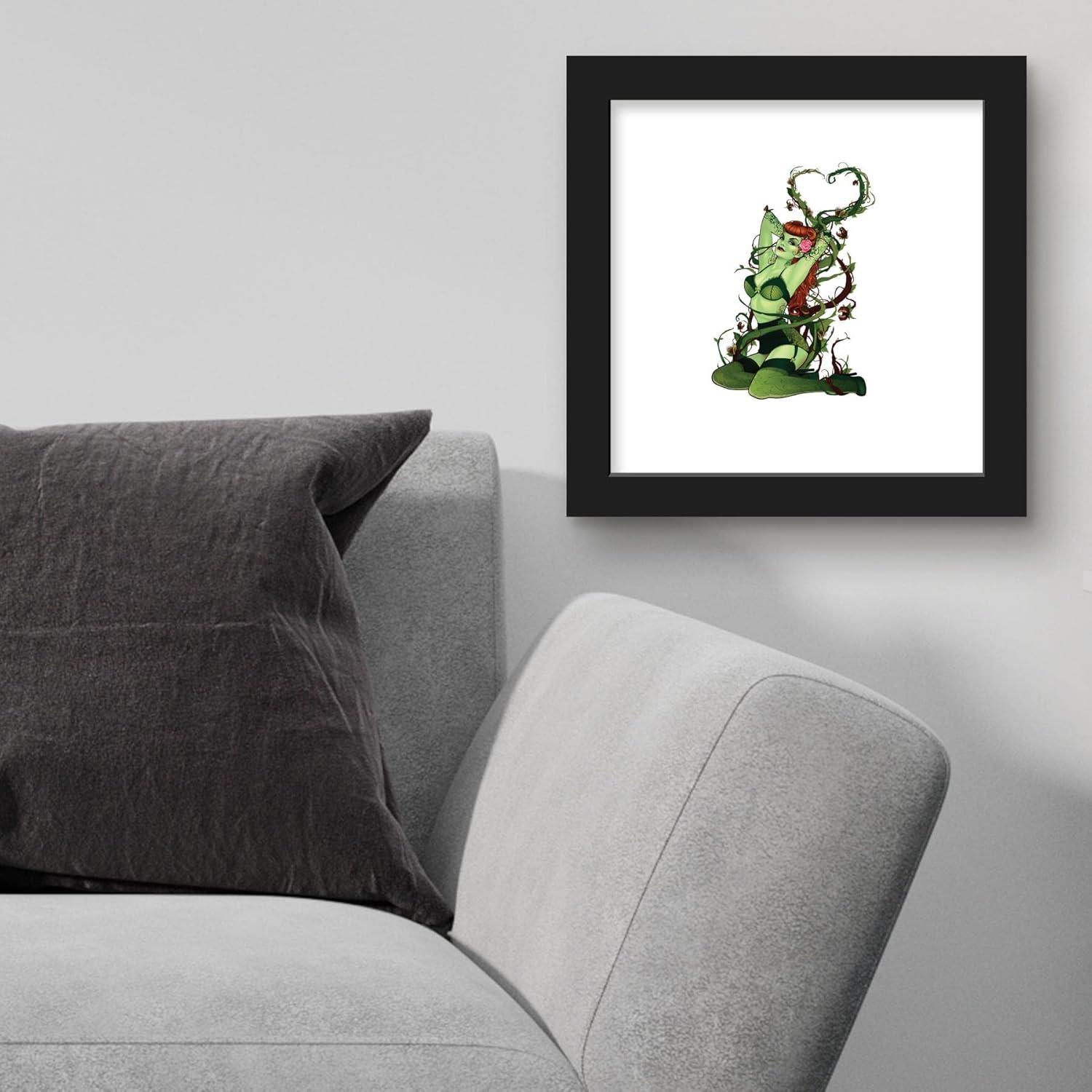 Gallery Pops DC Comics Bombshells - Poison Ivy - Pinup Figure Wall Art, Black Framed Version, 12" x 12"