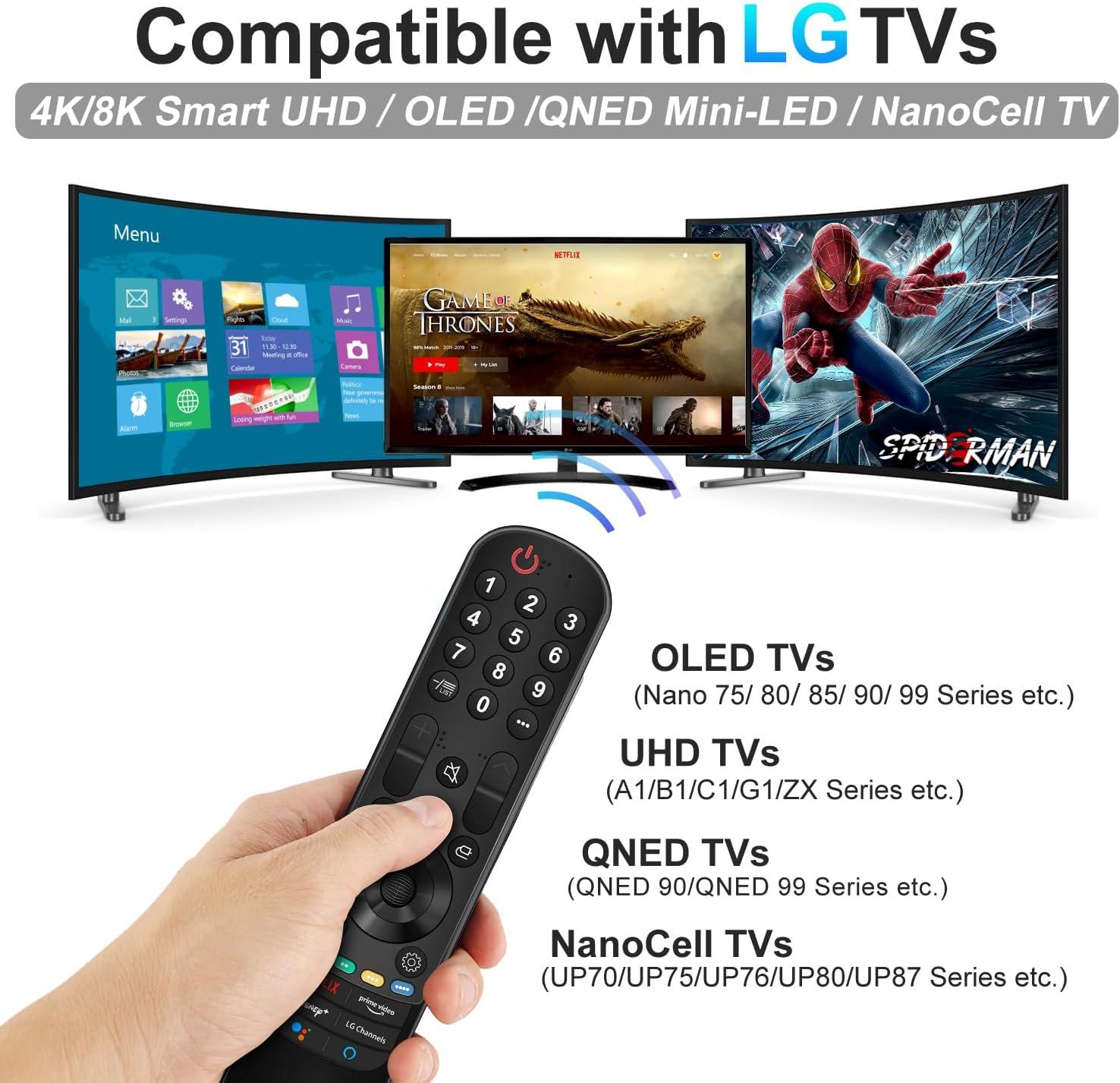 Black Voice Remote Control for LG Smart TV with Pointer and Voice Function