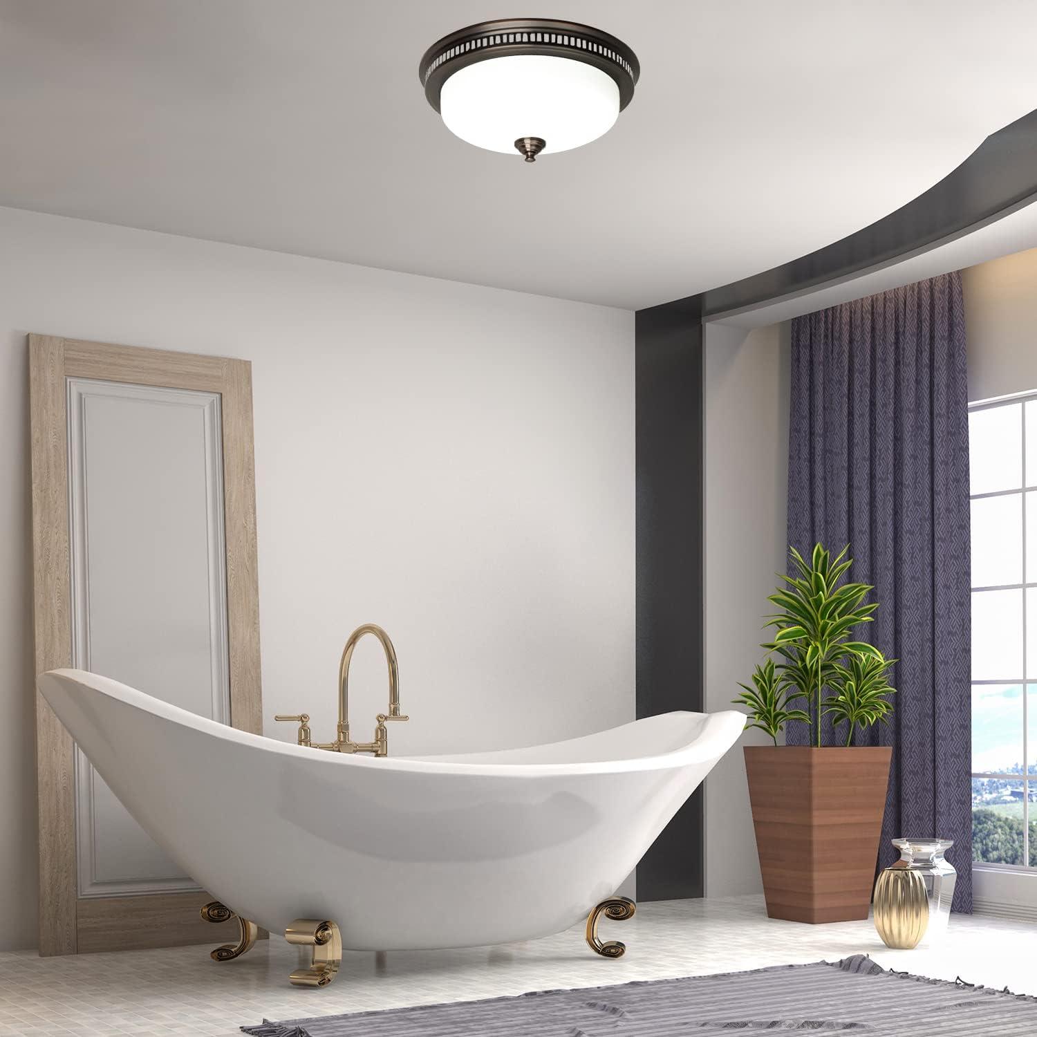 Akicon 1.5-Sones 110-CFM Oil-Rubbed Bronze Decorative Lighted Bathroom fan