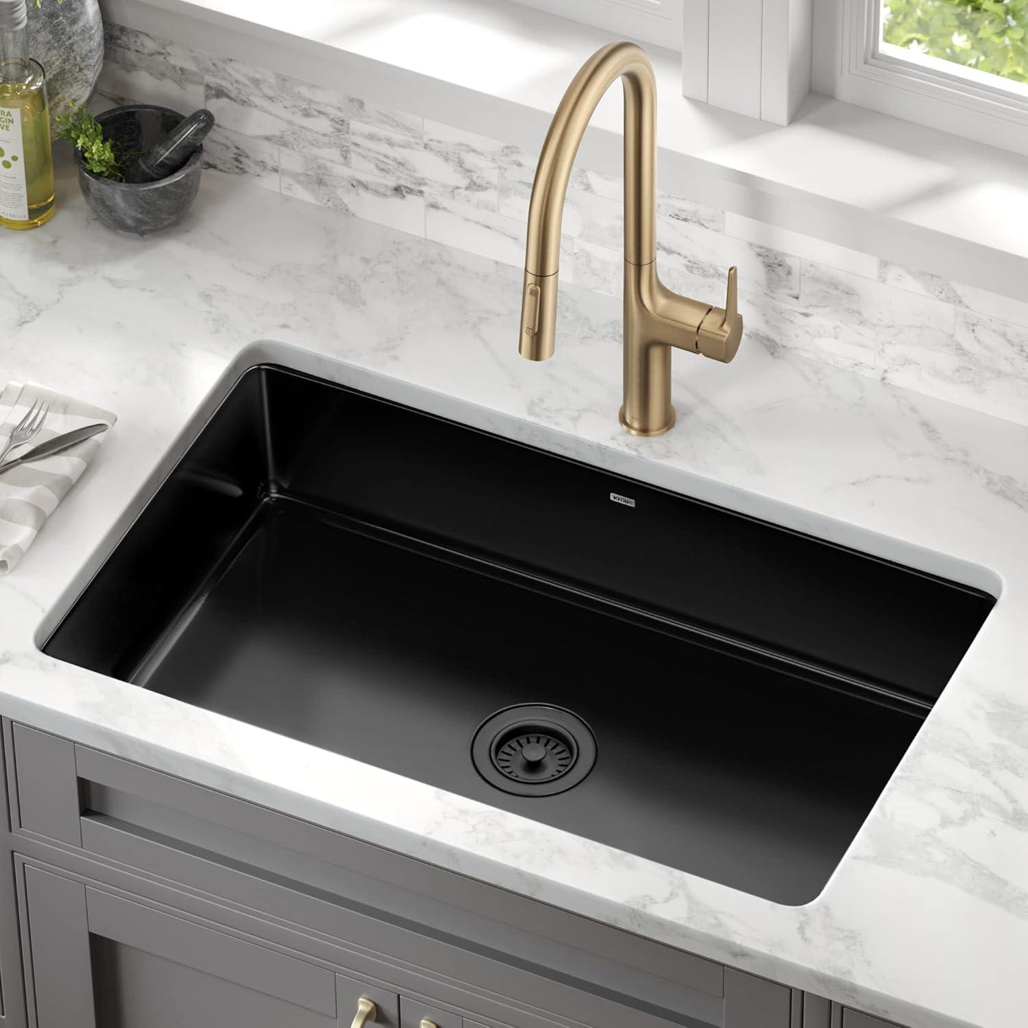 KRAUS Pintura™ 32" L Undermount Porcelain Enameled Steel Single Bowl Kitchen Sink