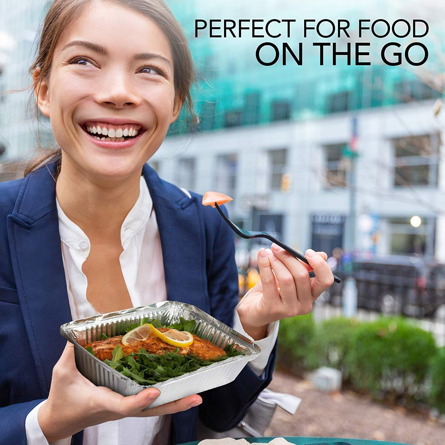 Stock Your Home Aluminum Pans with Lids (50-Pack) - 2 Lb Disposable Foil Takeout Containers