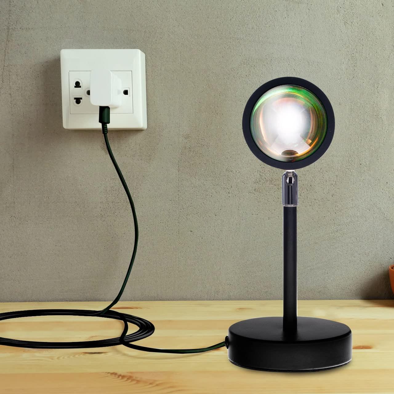 GEARPLEX Sunset Lamp Projector for Home Décor & Photography Ambient LED Night Light Lamp with USB Charging Cord- 180-Degree Rotating Romantic UFO Sunset Lamp for Selfies Christmas Home Parties