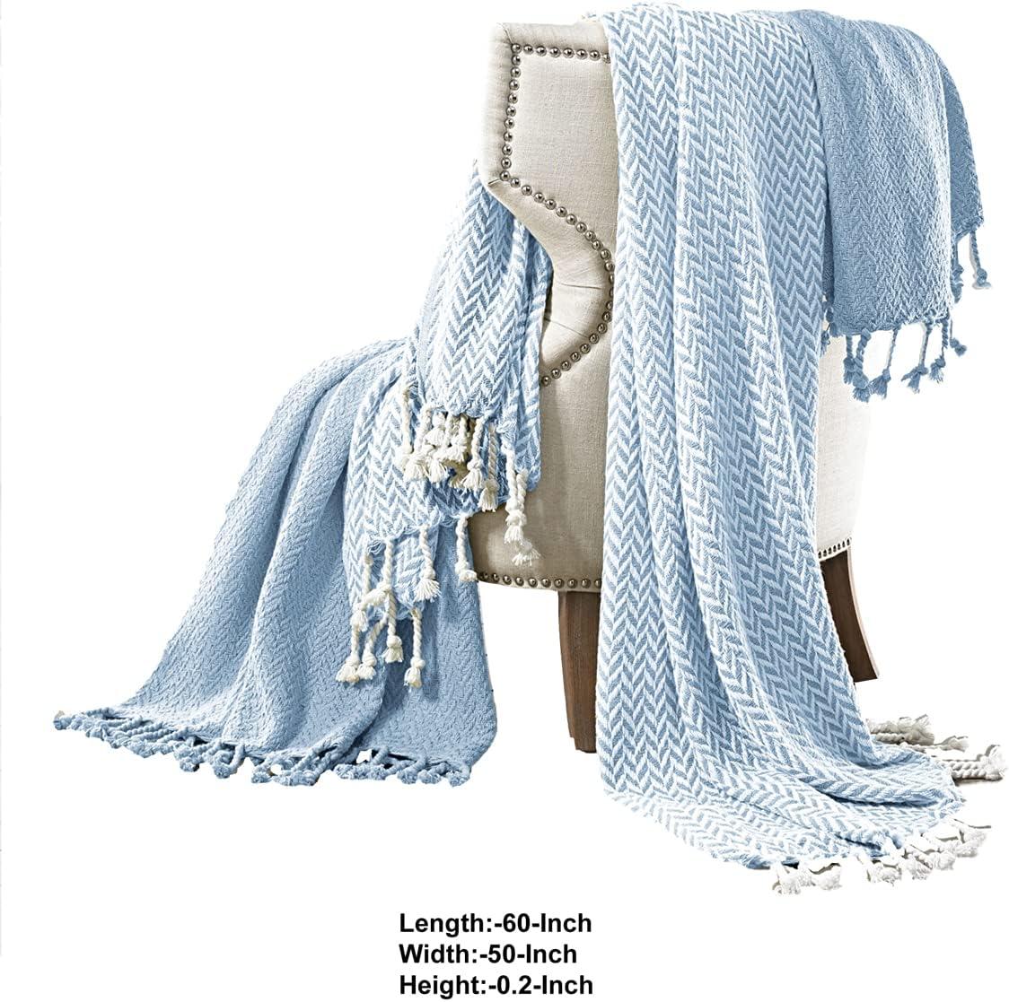 Modern Chic 100% Cotton Taupe Throw Blanket Pair with Fringe