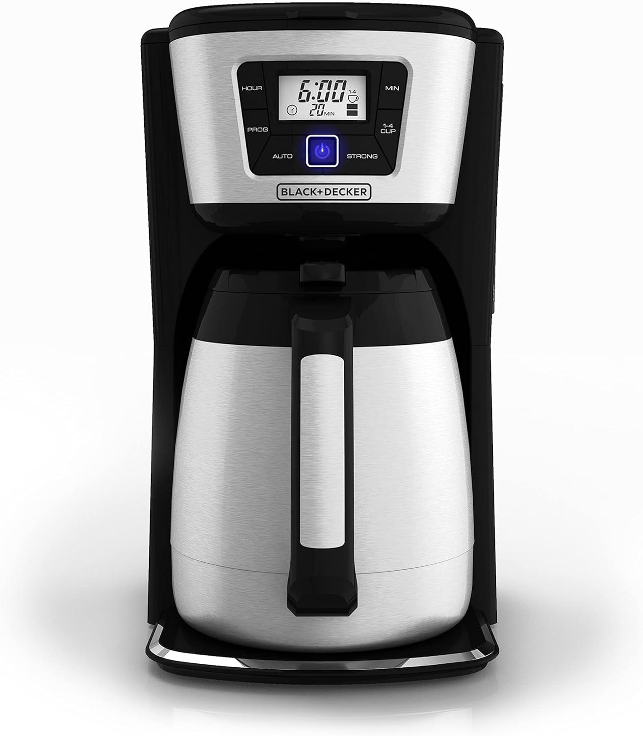 BLACK+DECKER BLACK+DECKER 12-Cup Thermal Coffee Maker, Keep Coffee Hot with Insulated Stainless Steel Carafe, Digital Controls, Easy to Clean. CM2035B-1