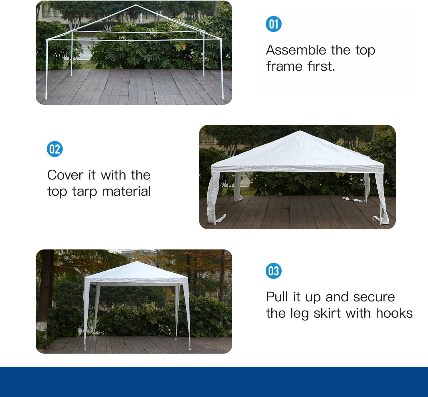 FDW Party Tent Portable Outdoor Canopy Tent Sturdy  Easy Assembly Outdoor Tents for  Wedding Partfor Camping Shelter BBQ Cater Events Beach