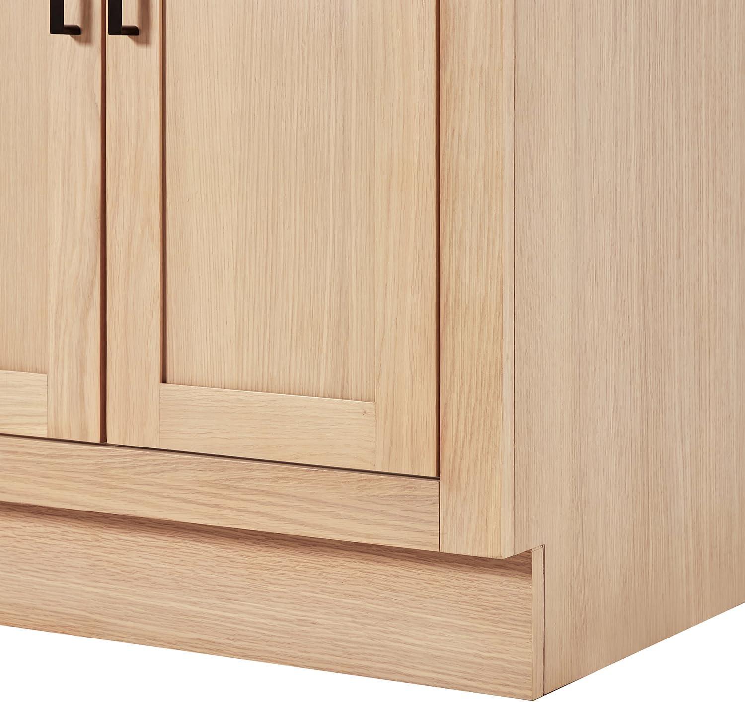 Tidworth 66'' Solid Wood Double Bathroom Vanity with 1.5'' Carrara Quartz Top, Rectangular Sinks