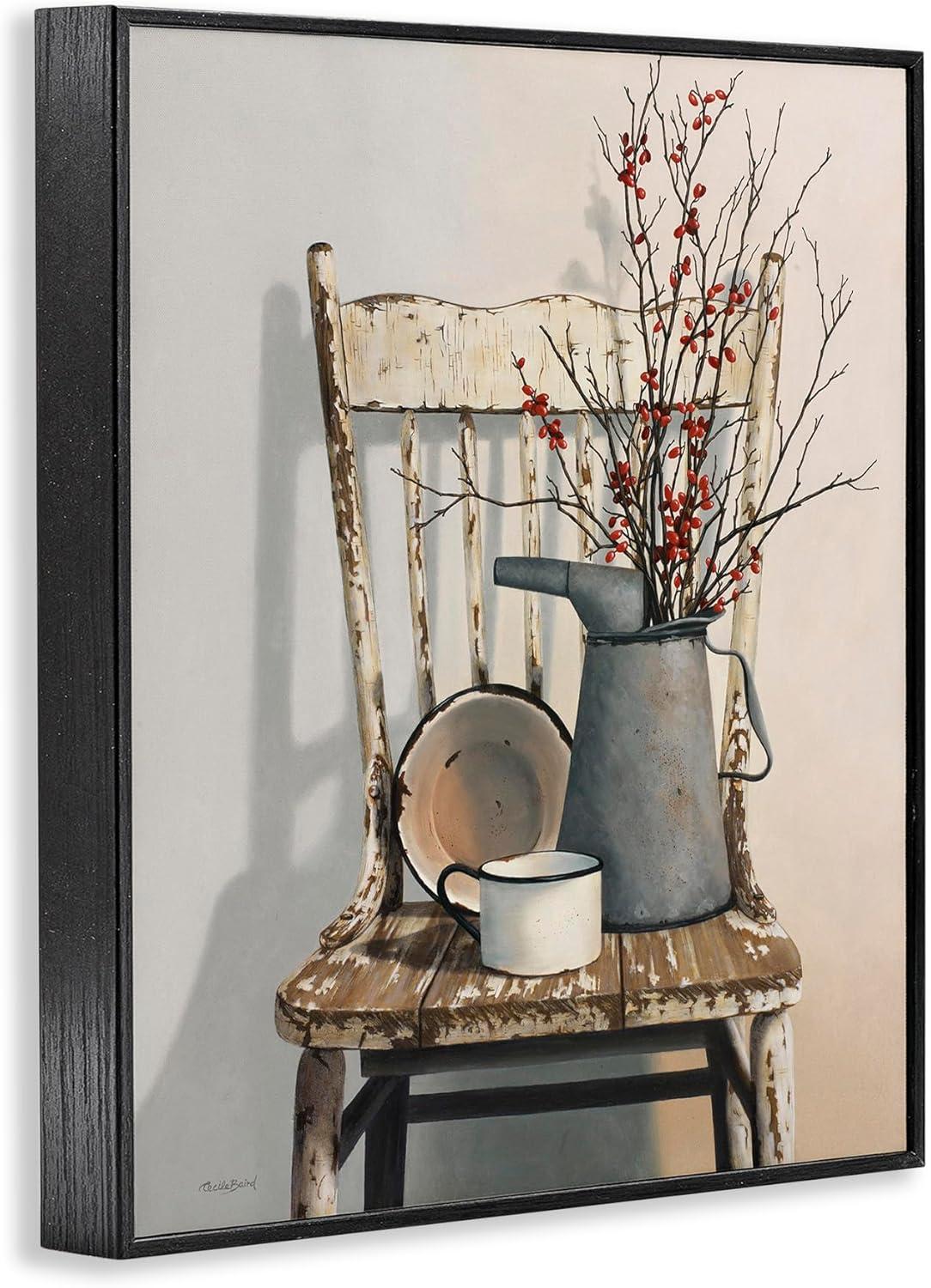 Stupell Industries Vintage Rustic Things Neutral Painting Framed Giclee Texturized Art by Cecile Baird