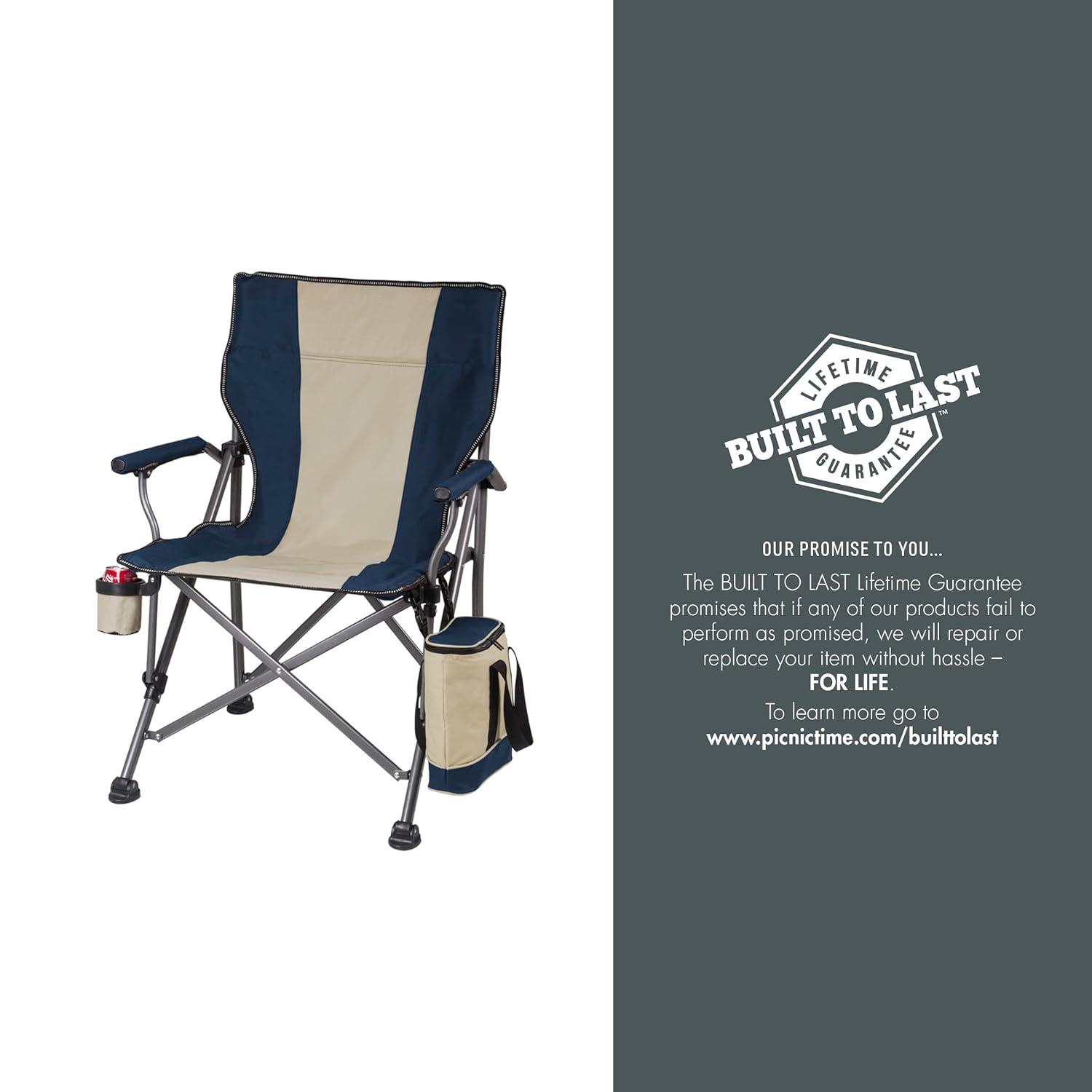 Oniva 2pc Outlander Portable Camping Chair with Cooler - Navy Blue