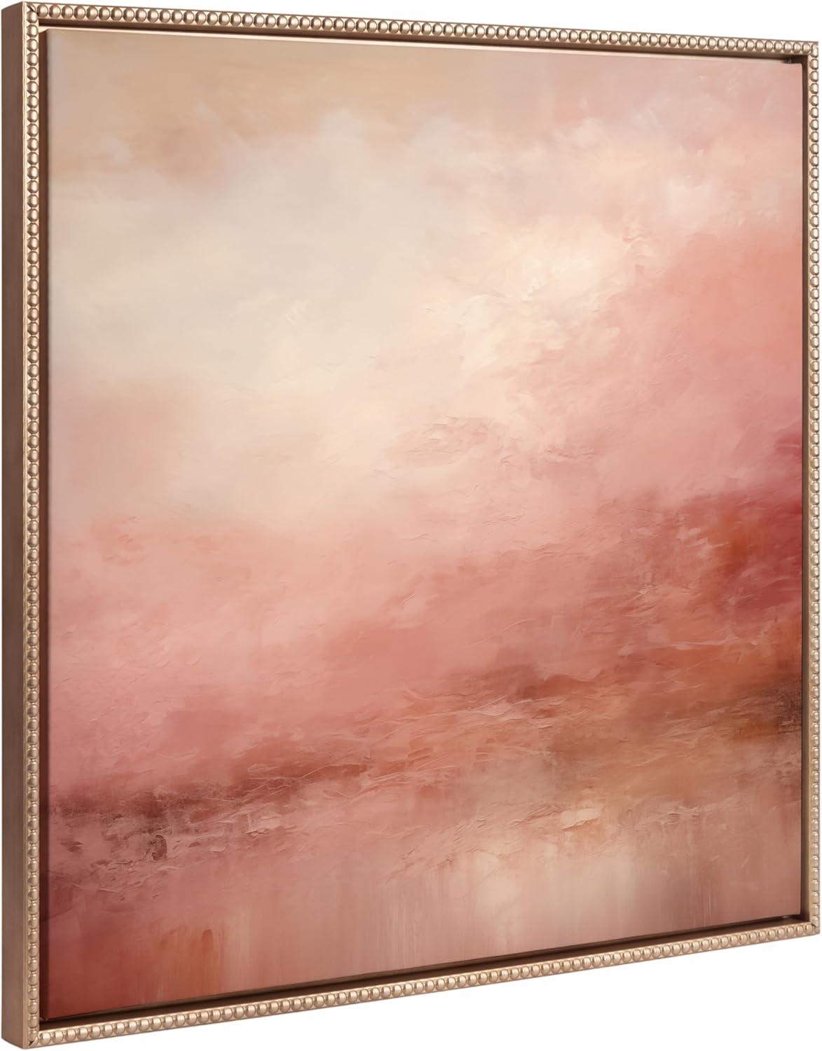 Kate & Laurel All Things Decor 30"x30" Sylvie Tonal Red Abstract Framed Canvas by The Creative Bunch Studio