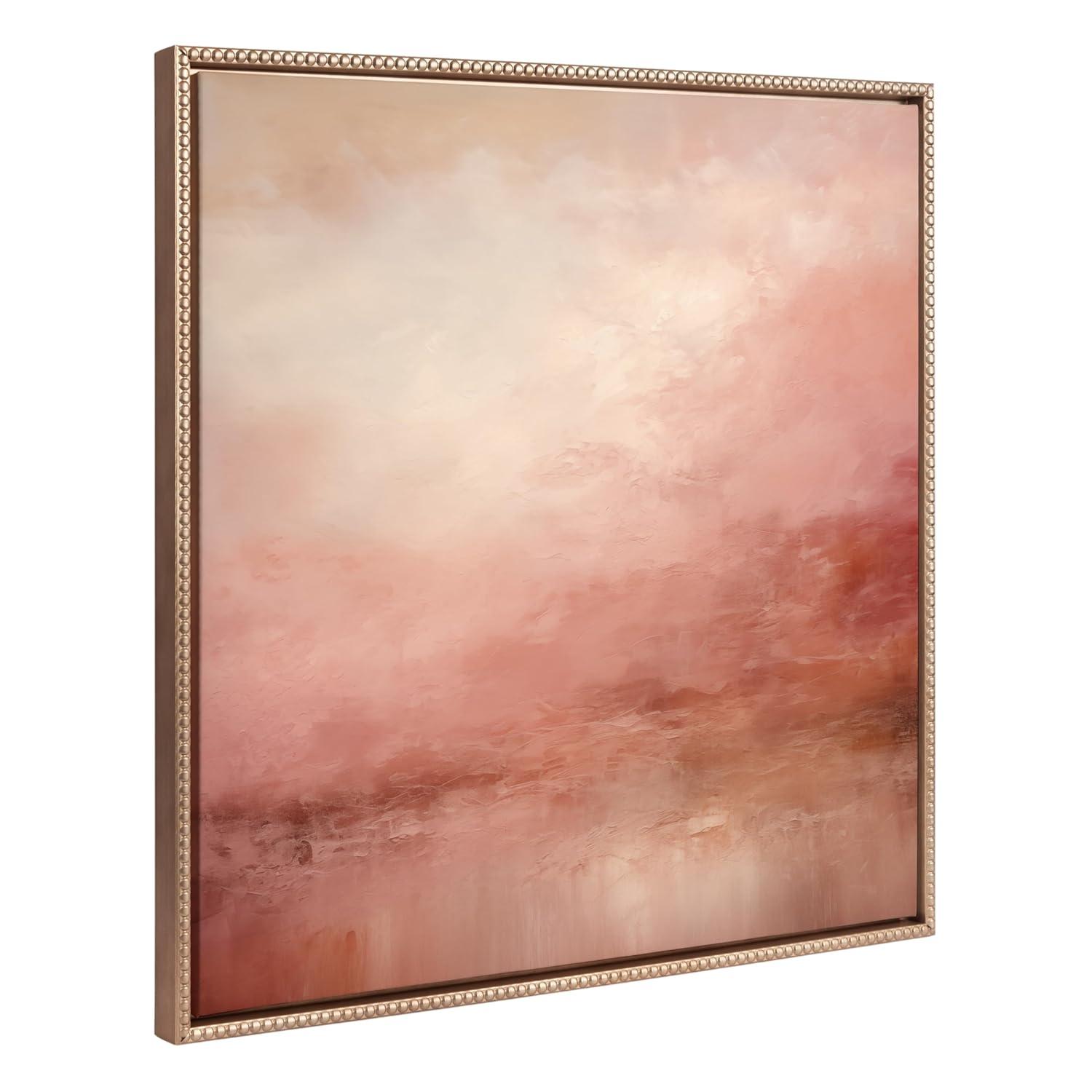 Kate & Laurel All Things Decor 30"x30" Sylvie Tonal Red Abstract Framed Canvas by The Creative Bunch Studio