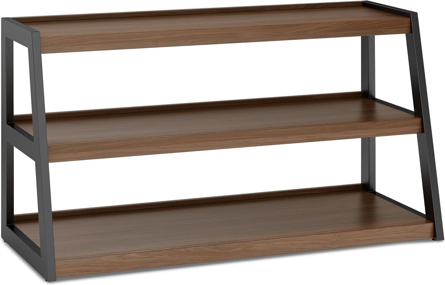 Simpli Home Sawhorse  Industrial 48 inch Wide SOLID WALNUT WOOD and Metal TV Media Stand