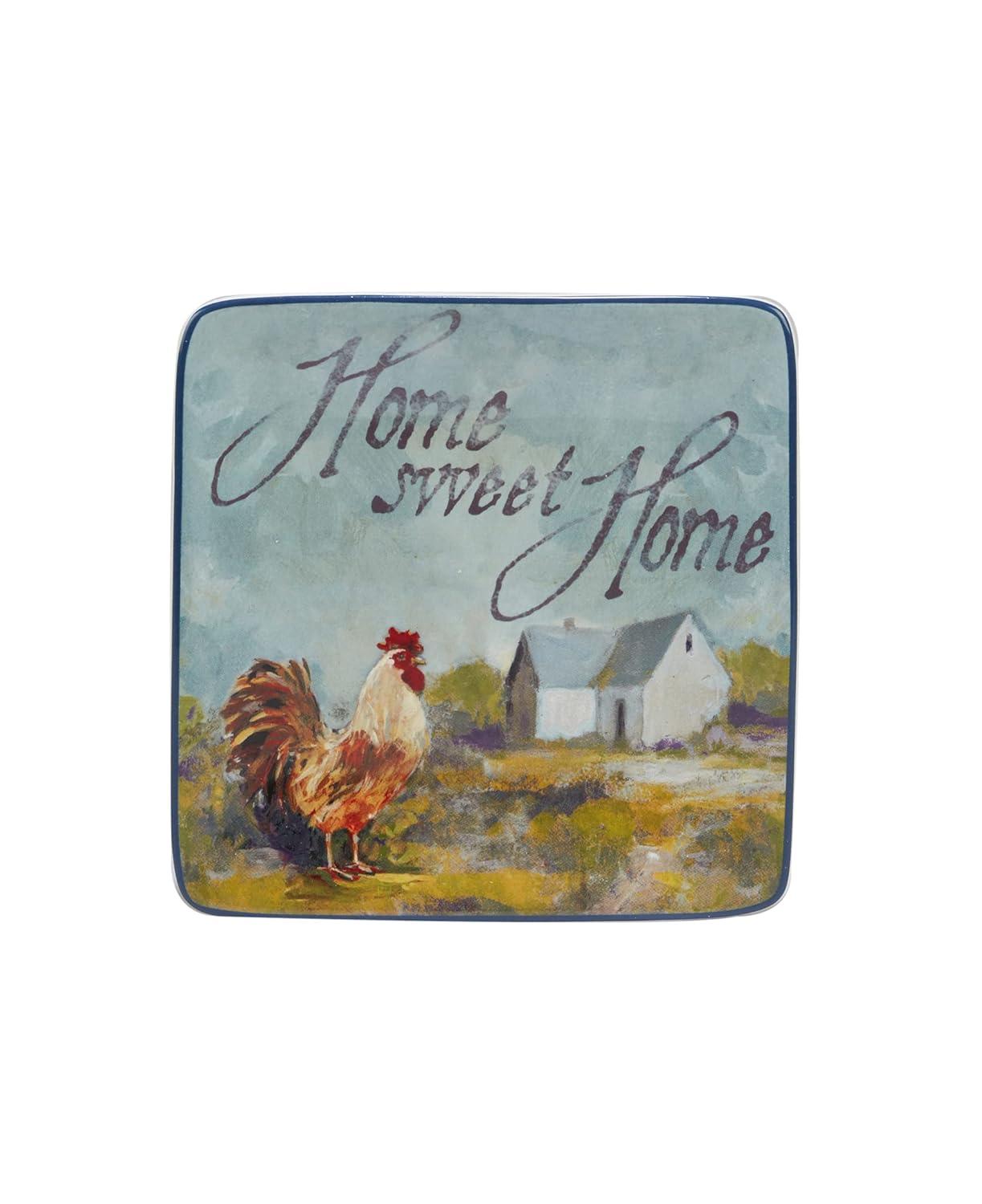Certified International Certified International Rooster Meadow Set Of 4 Canape Plates
