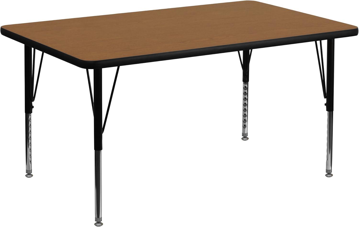 Goddard 24''W x 48''L Rectangular HP Laminate Activity Table - Adjustable Legs