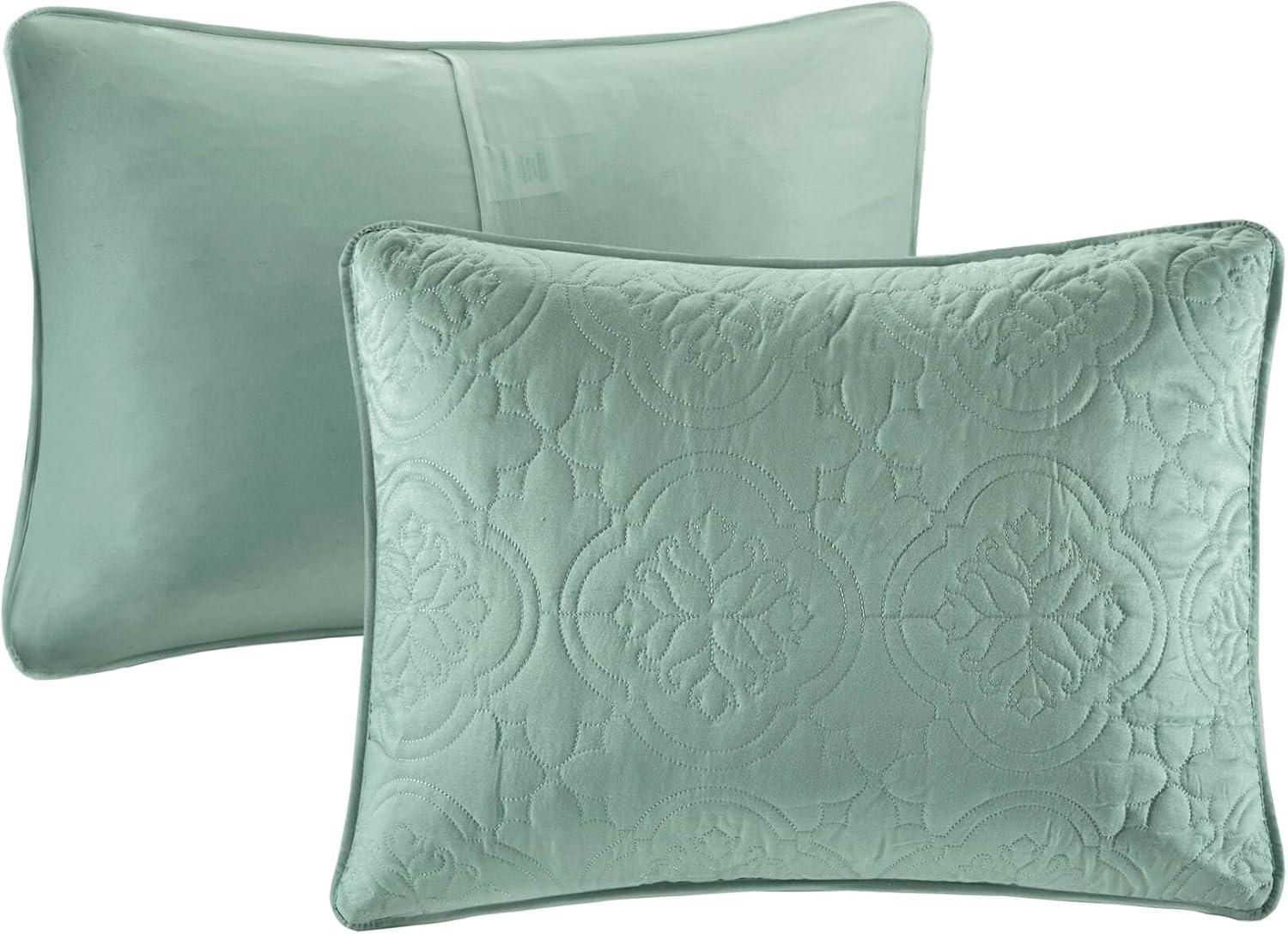 Seafoam Microfiber Reversible Full Bedspread Set