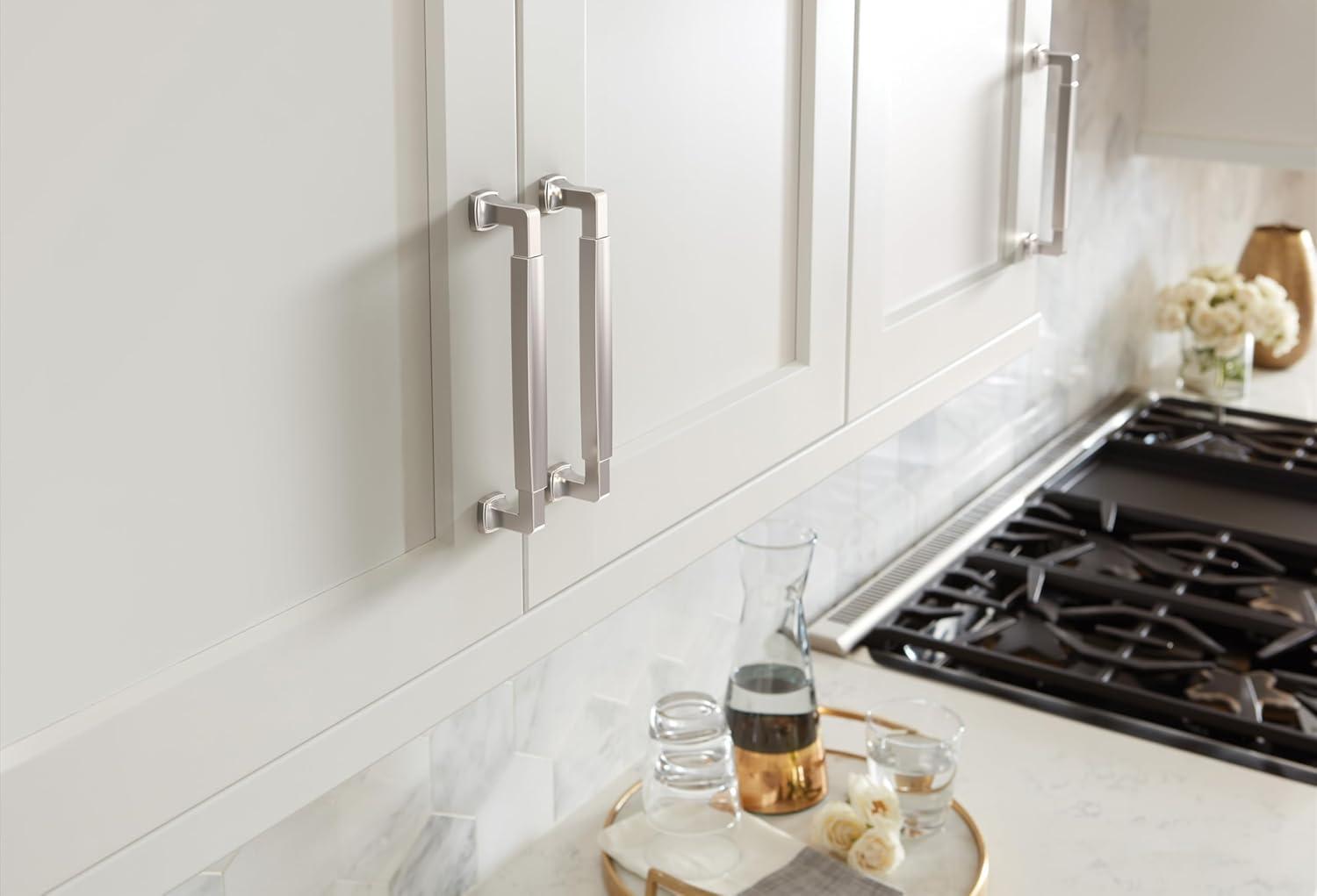 Amerock Stature 6-5/16 inch (160mm) Center-to-Center Polished Nickel Cabinet Pull