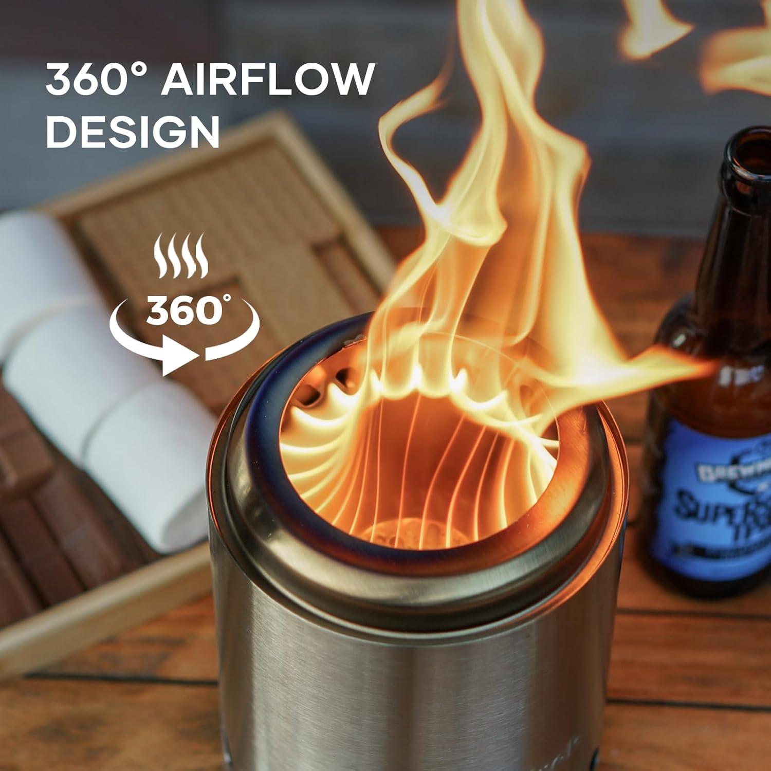 5.5inch Mini Fire Pit for Table, Small Tabletop Fire Pit , Outdoor Fire Pit Tabletop with Carry Bag,Stainless Steel, Blue