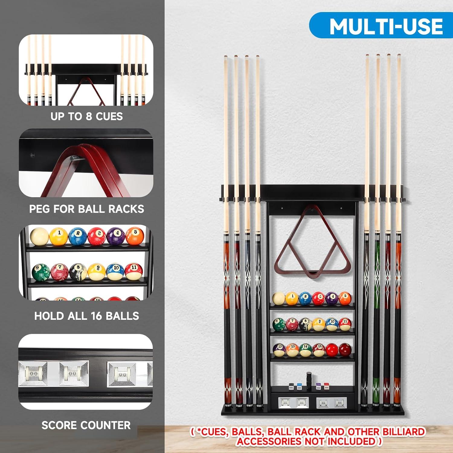 GSE Games & Sports Expert Wood Pool Cue Rack