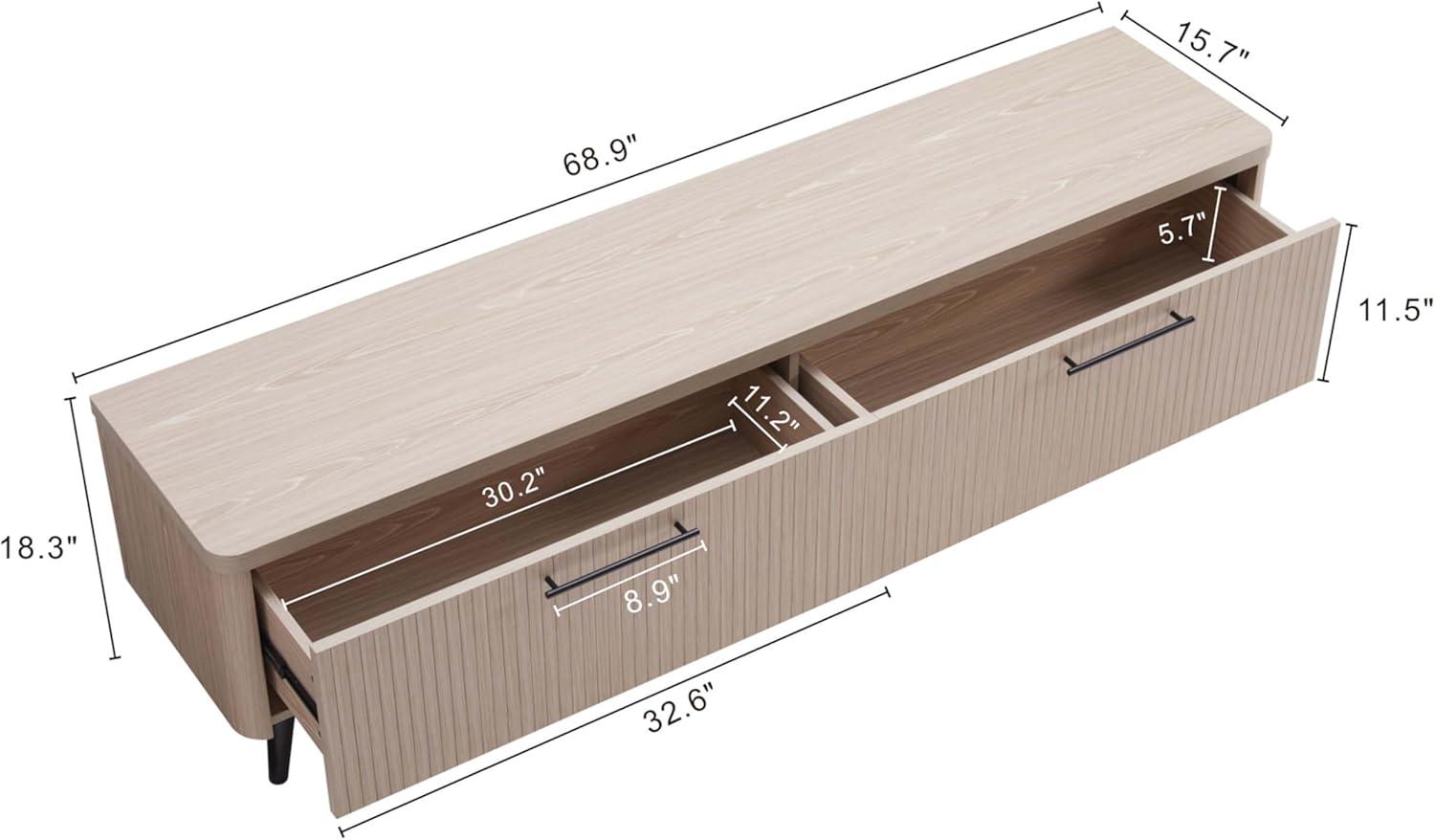 Manhattan Comfort Jodie 68.9" Mid-Century Modern TV Stand