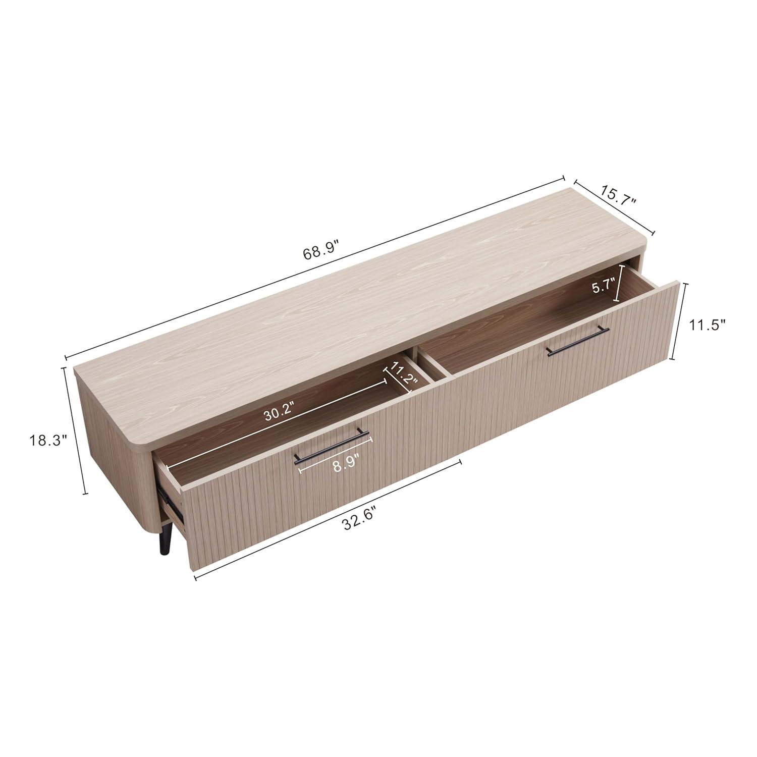Manhattan Comfort Jodie 68.9" Mid-Century Modern TV Stand