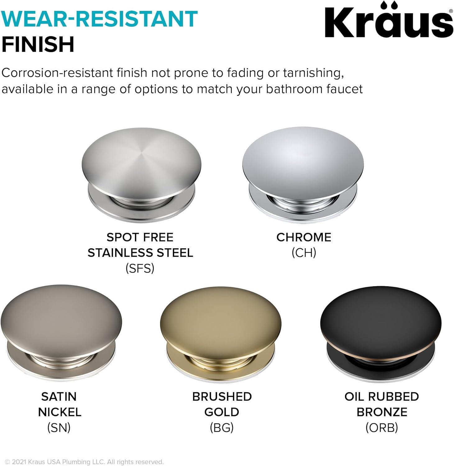 KRAUS Pop-Up Bathroom Sink Drain With Overflow