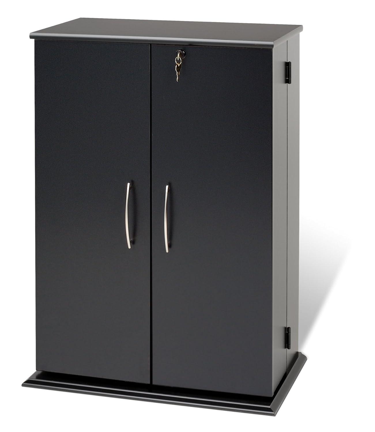 Locking Media Storage Cabinet Black - Prepac