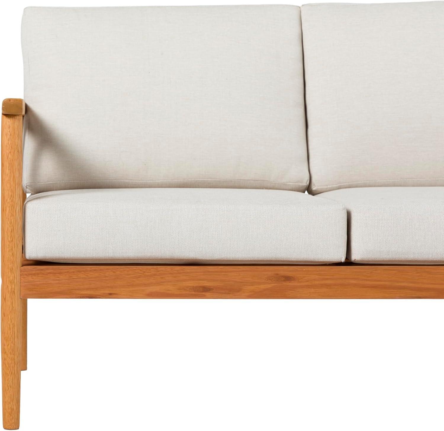 Walker Edison Modern 4-Piece Spindle-Style Eucalyptus Chat Set, Natural