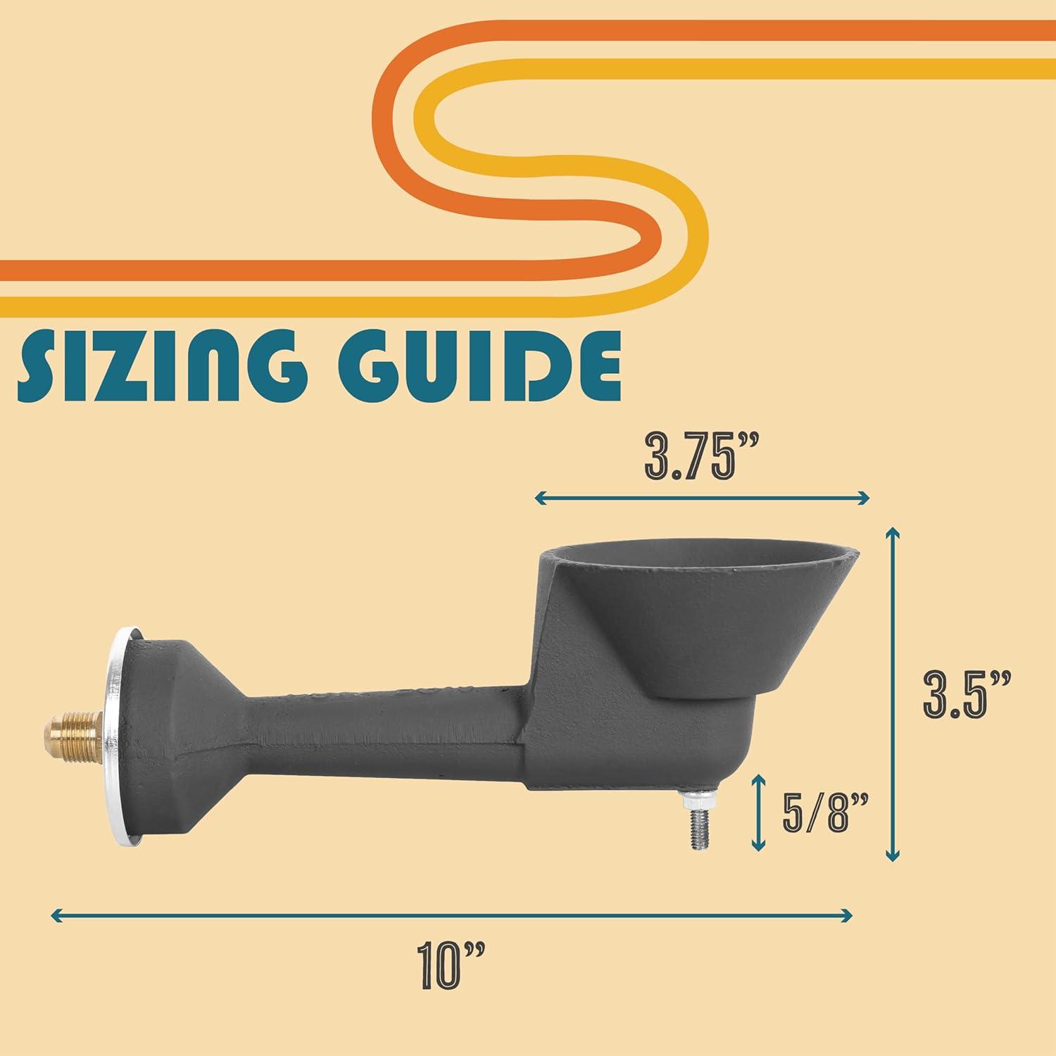 Heavy Duty Black Cast Iron Propane Burner Head with Brass Orifice