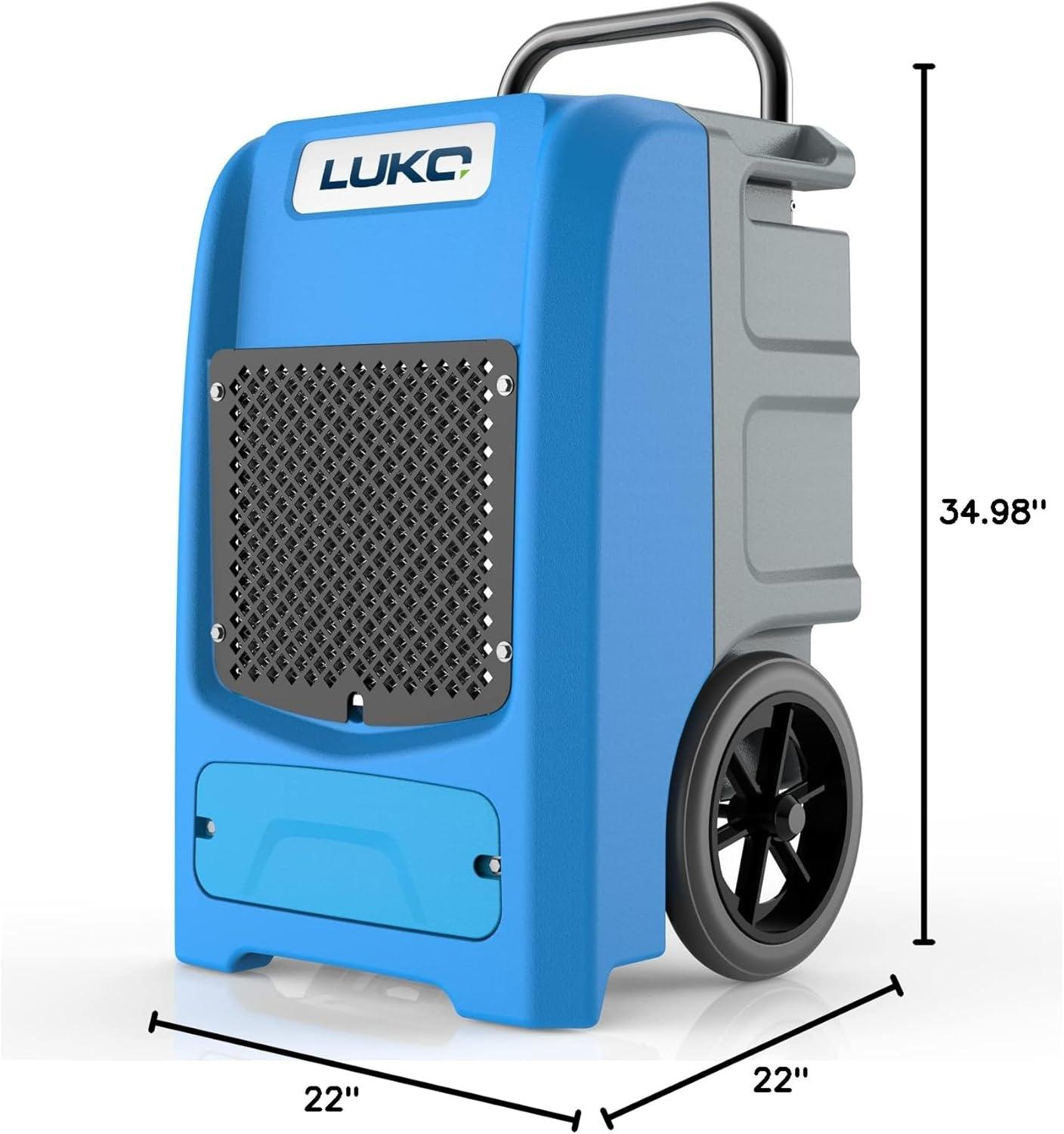 LUKO 190 Pints Blue Commercial Dehumidifier with Pump