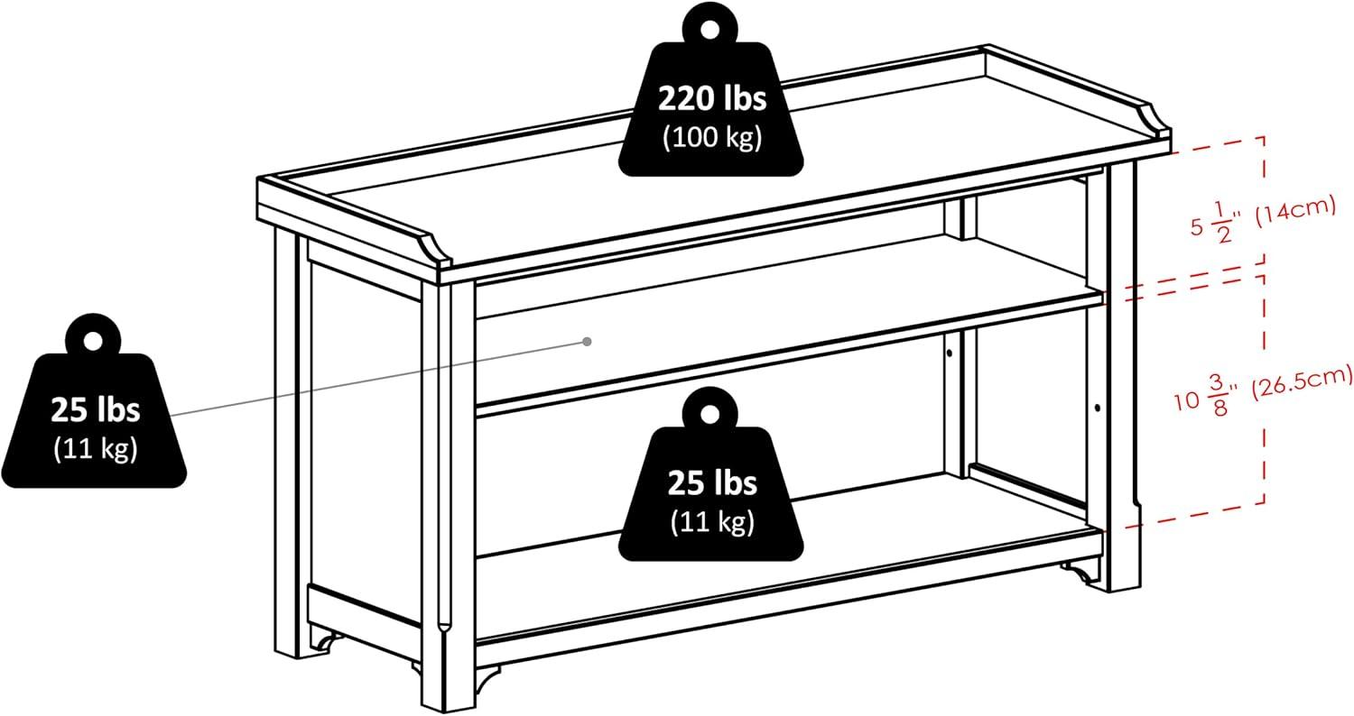 Benches Winsome Walnut: Upholstered Dining Bench, Entryway Shoe Storage with Adjustable Shelf