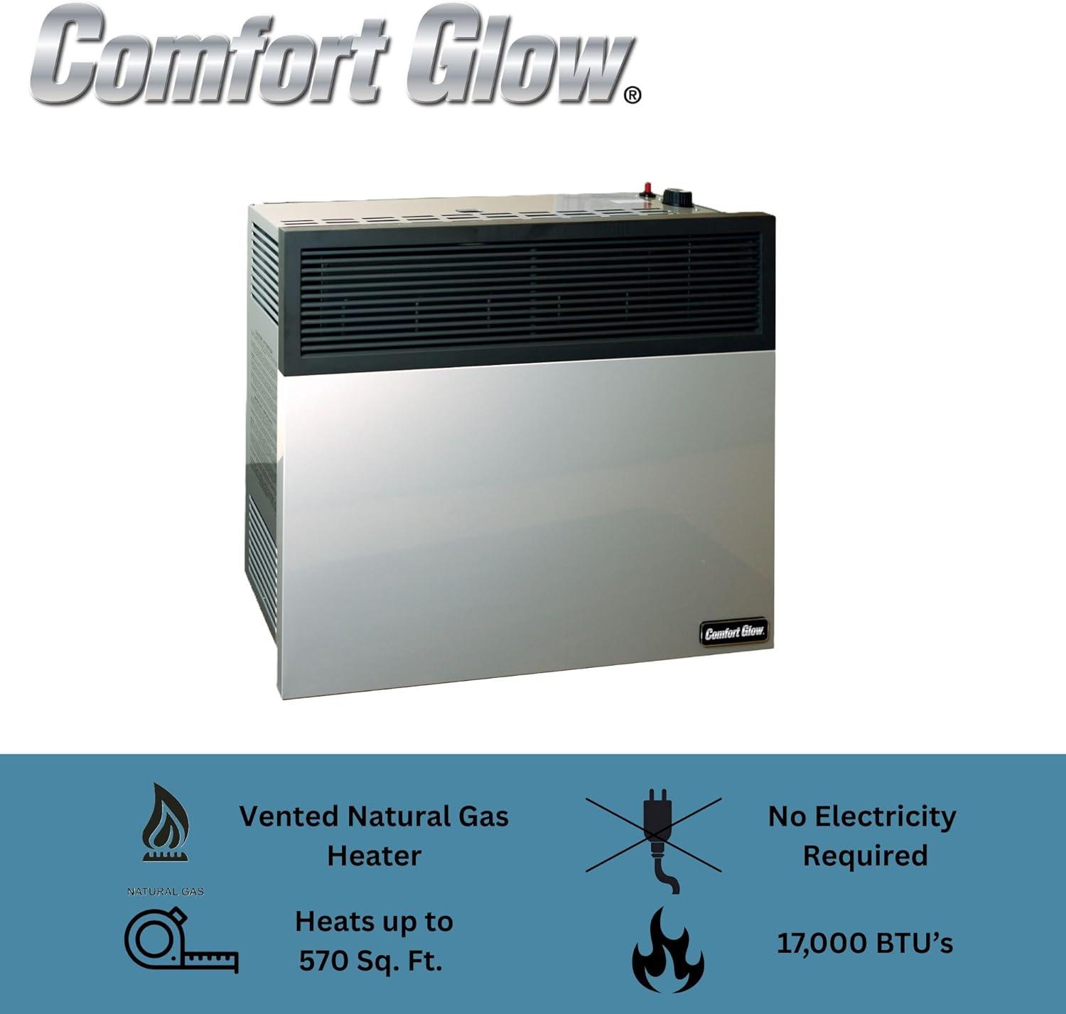 Comfort Glow Comfort Glow Direct Vent Natural Gas Heater, 25,000 BTU, Wall Mount, 825 Sq Ft - DVN25