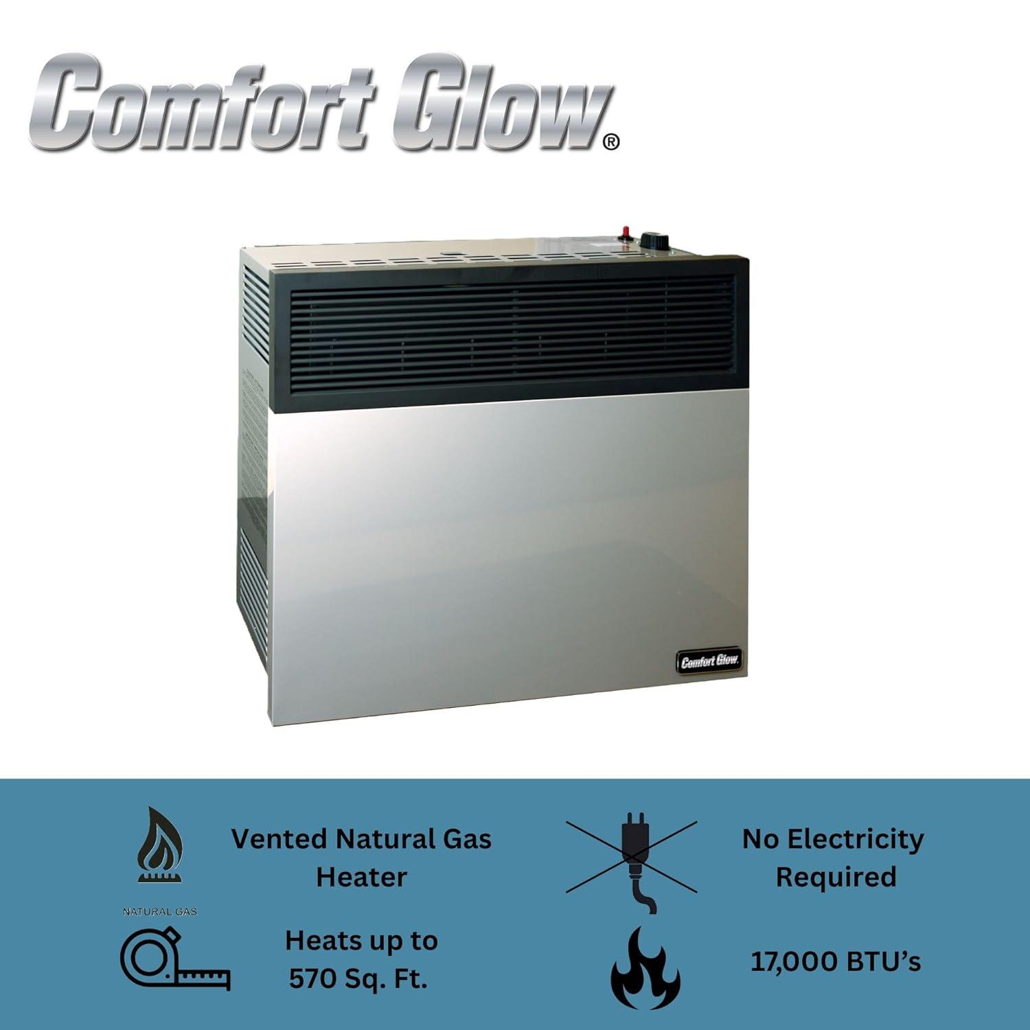 Comfort Glow Comfort Glow Direct Vent Natural Gas Heater, 25,000 BTU, Wall Mount, 825 Sq Ft - DVN25