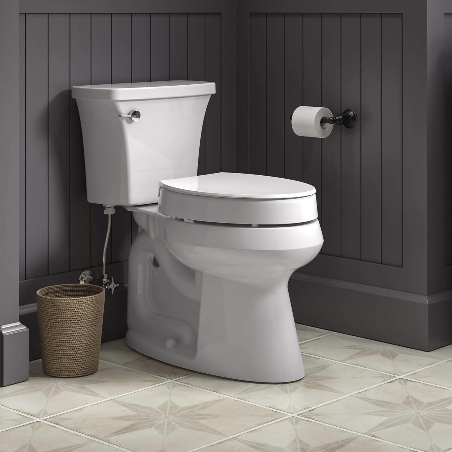 Hyten Elevated Toilet Seat with Quiet-Close Lid and Seat and Grip-Tight Bumpers