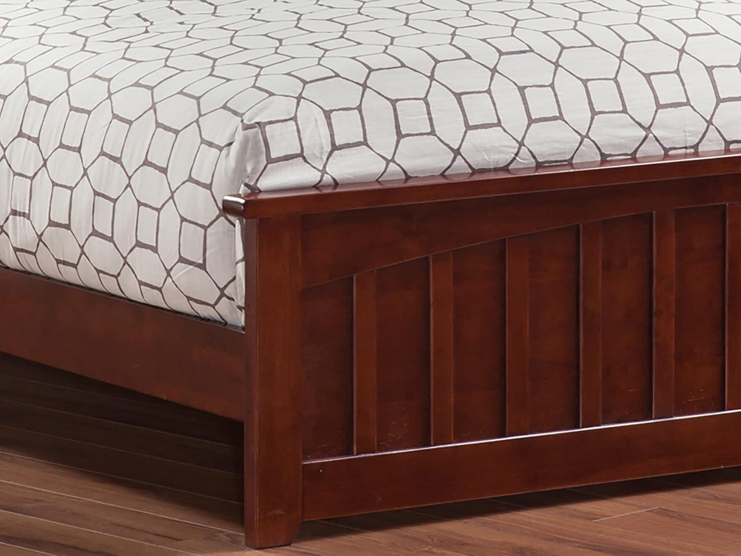 Mission Low Profile Solid Wood Platform Bed with Matching Footboard