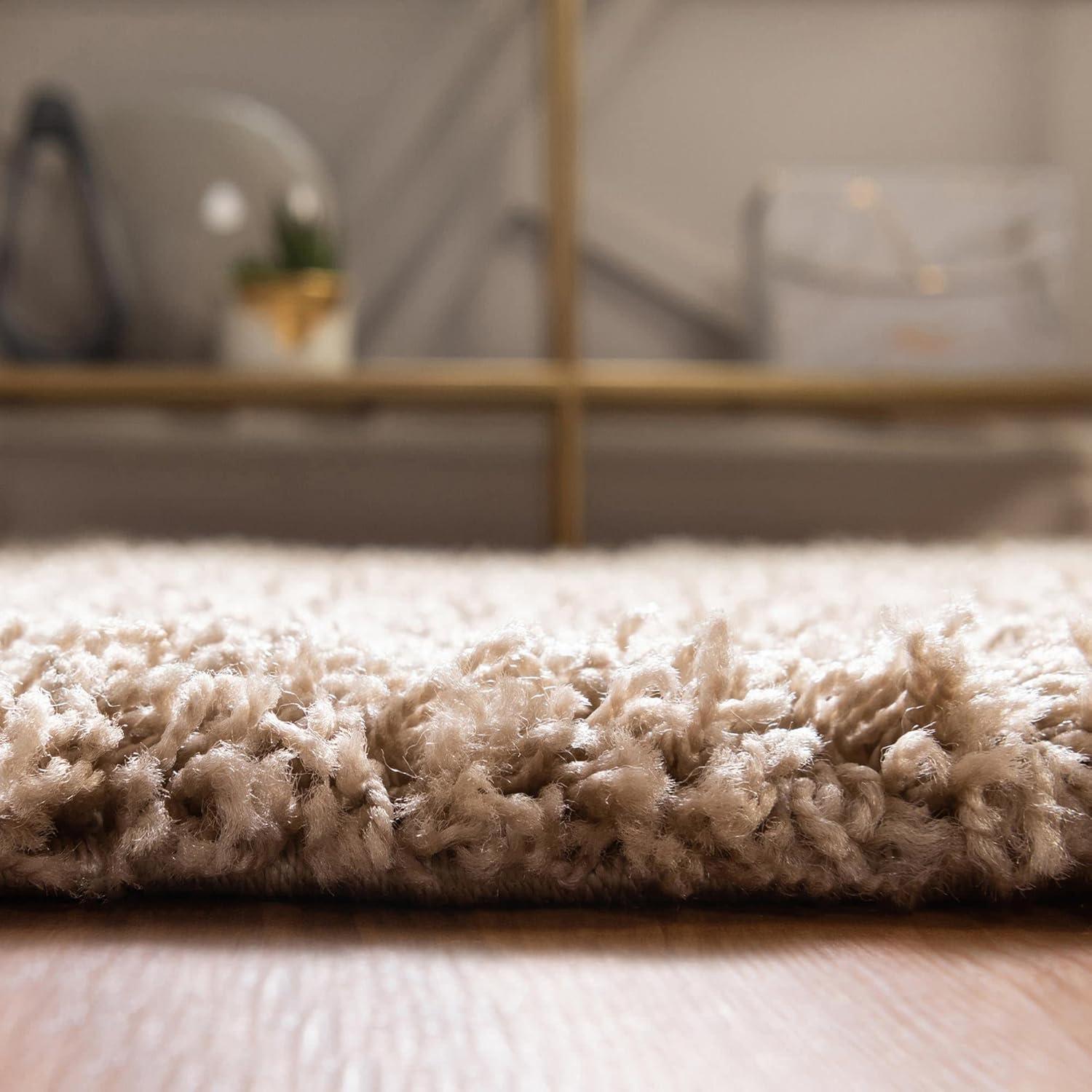 Unique Loom 8' 0 x 10' 0 Oval Solid Shag Taupe Area Rug