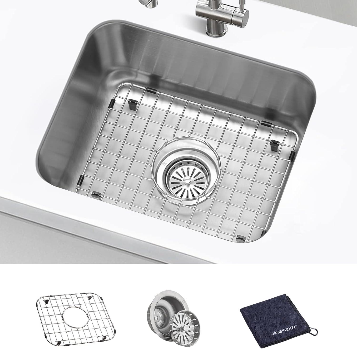 JASSFERRY Undermount Kitchen Sink Single Bowl 32 Inch, 32", 16-gauge Stainless Steel